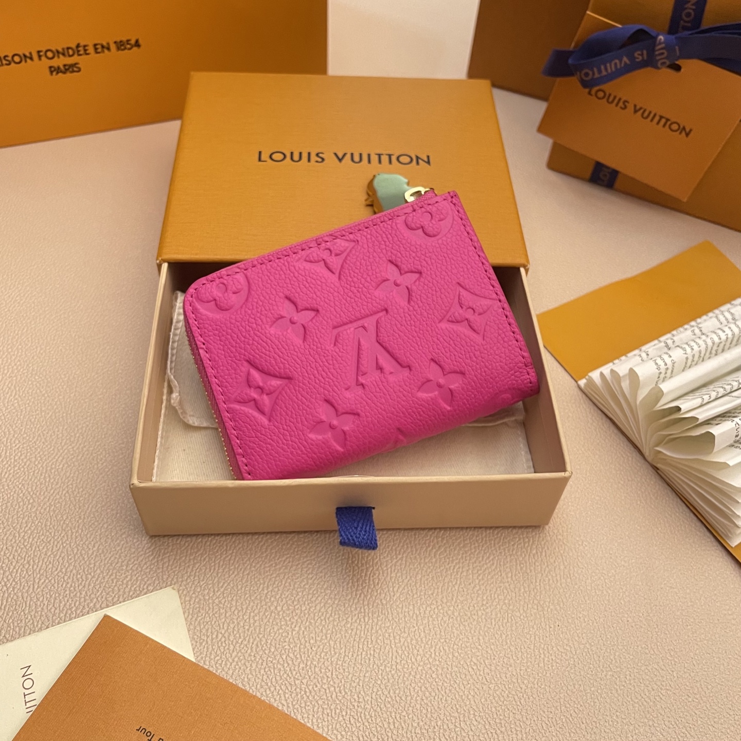 Louis Vuitton Pink Leather Compact Wallet with Butterfly Charm 2 i1742753134320 6777 0 1