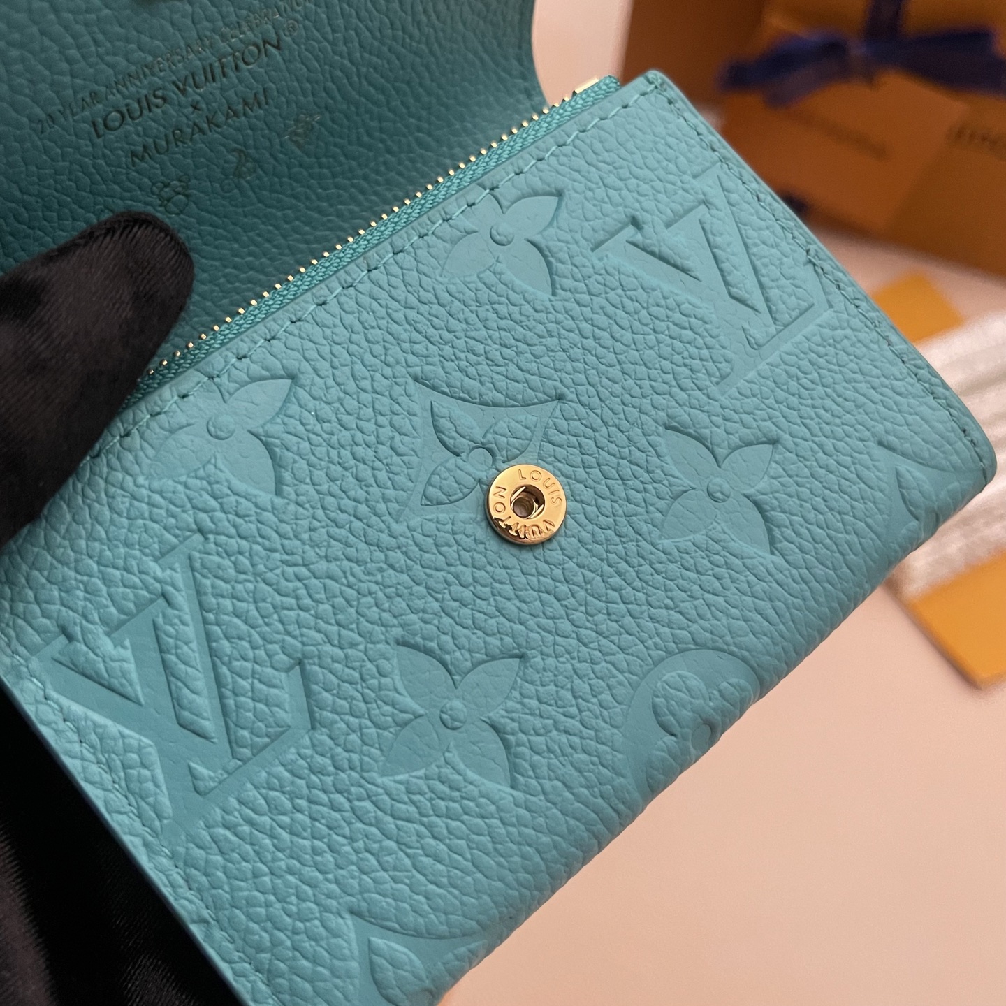 Louis Vuitton Rosalie Coin Purse, Blue Embossed Leather Wallet, Compact 10 i1742753573070 2626 0 8