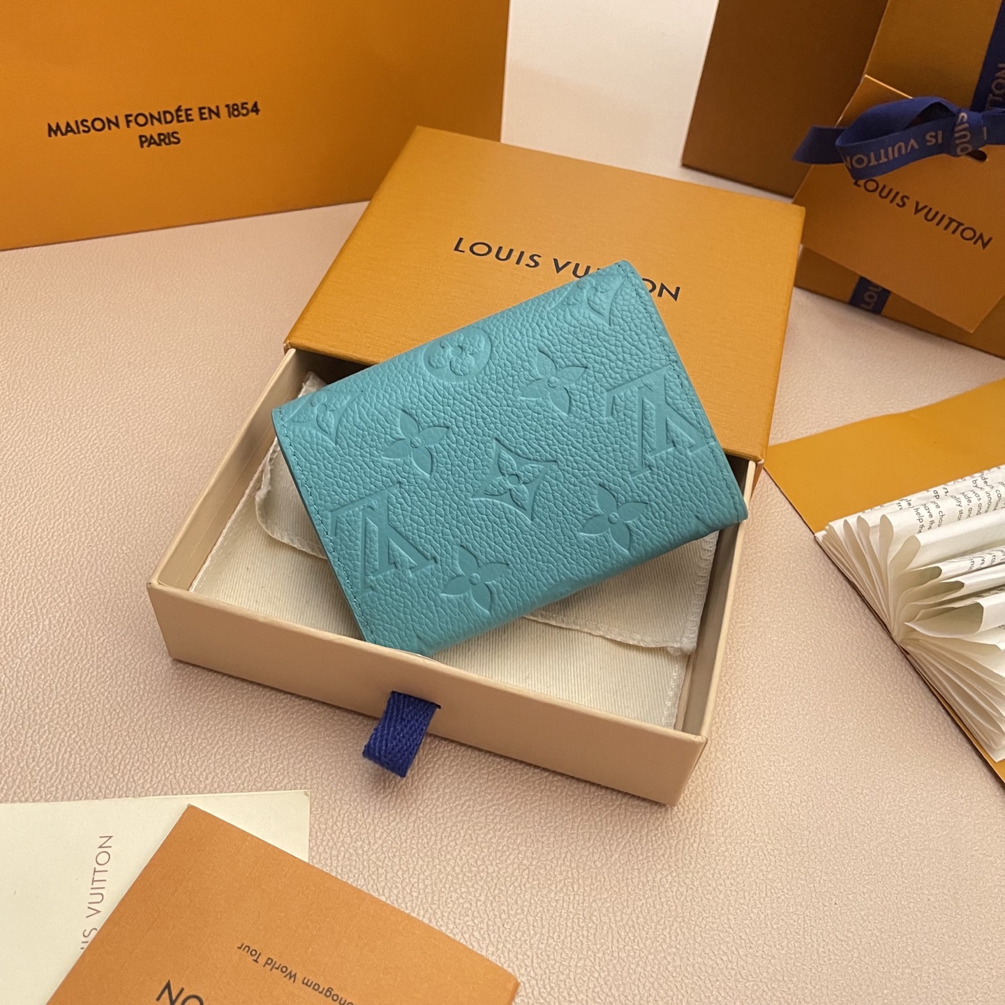 Louis Vuitton Rosalie Coin Purse, Blue Embossed Leather Wallet, Compact 3 i1742753573945 4671 0 1