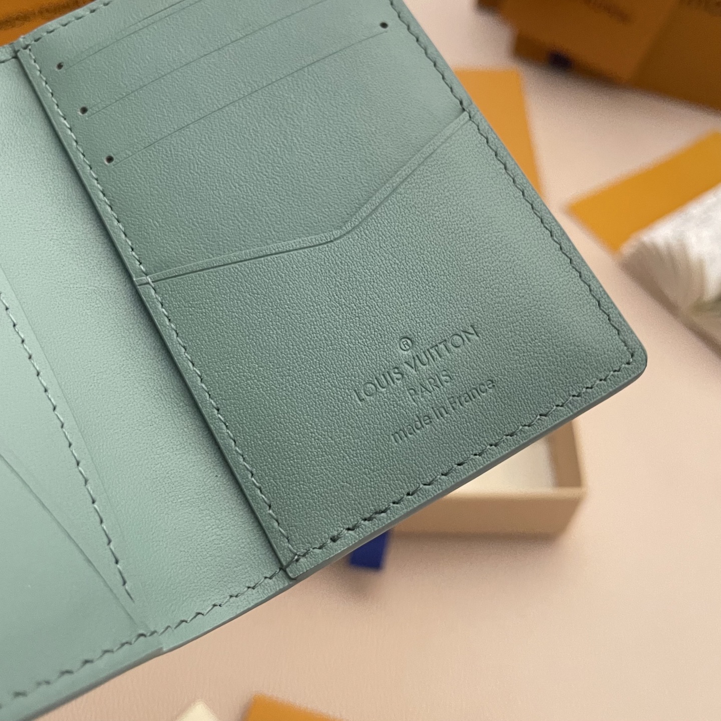 Louis Vuitton Taurillon Leather Pocket Organizer Wallet - Green/Khaki 5 i1743595559654 505 0 4
