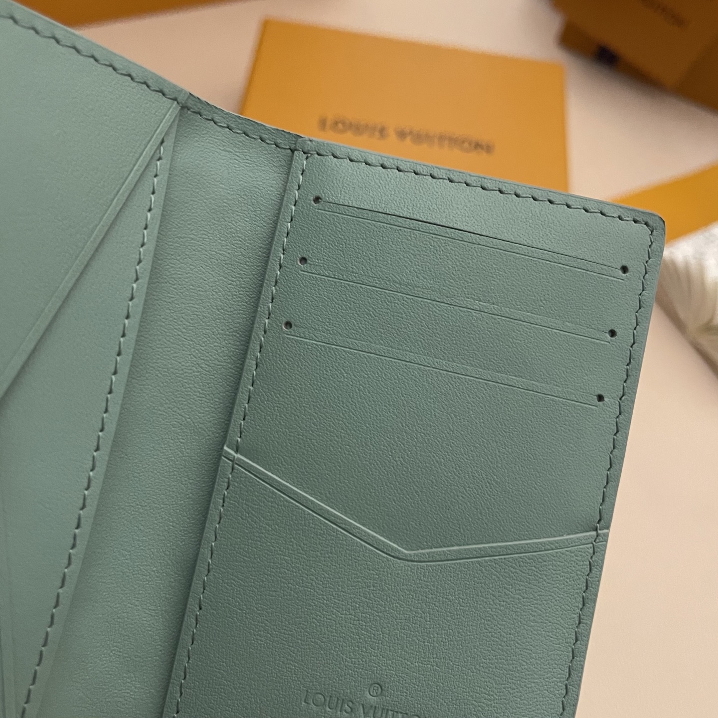 Louis Vuitton Taurillon Leather Pocket Organizer Wallet - Green/Khaki 6 i1743595559685 9209 0 5