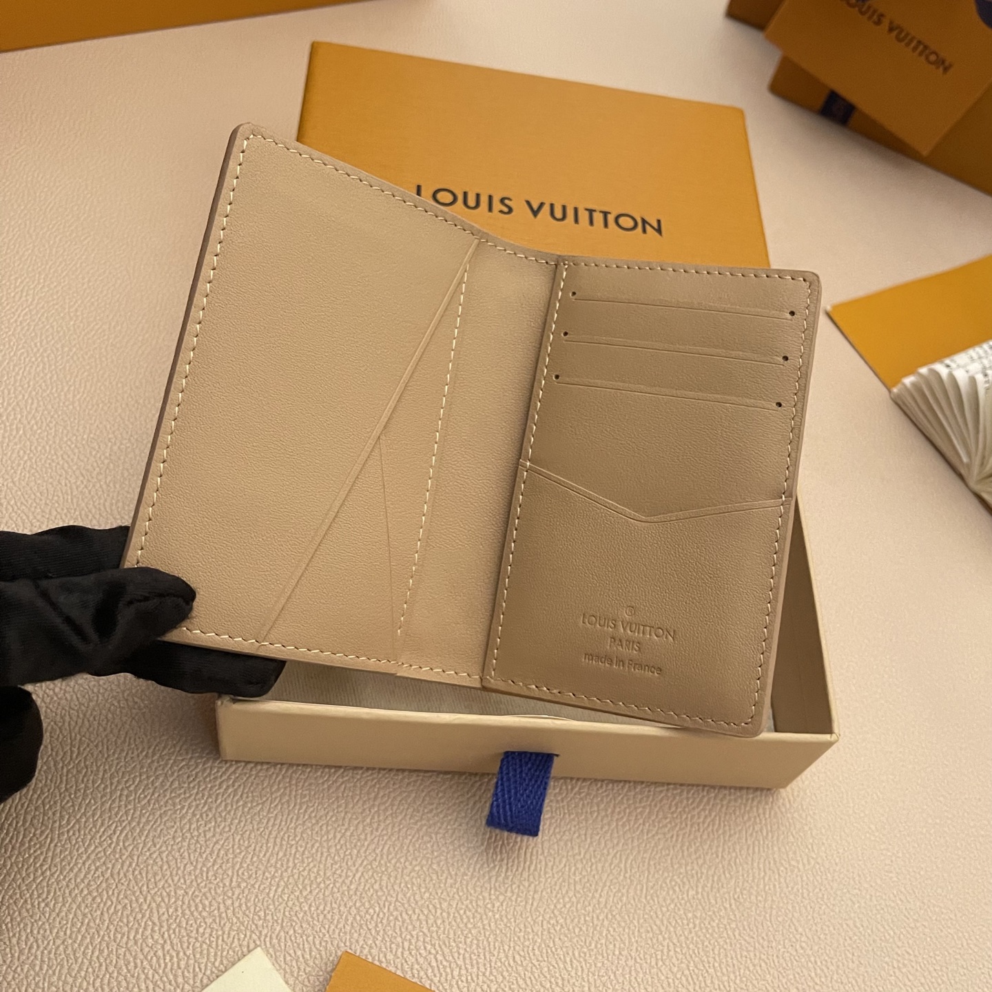 Louis Vuitton Taurillon Leather Pocket Organizer Wallet - Khaki 4 i1743595585860 6546 0 2