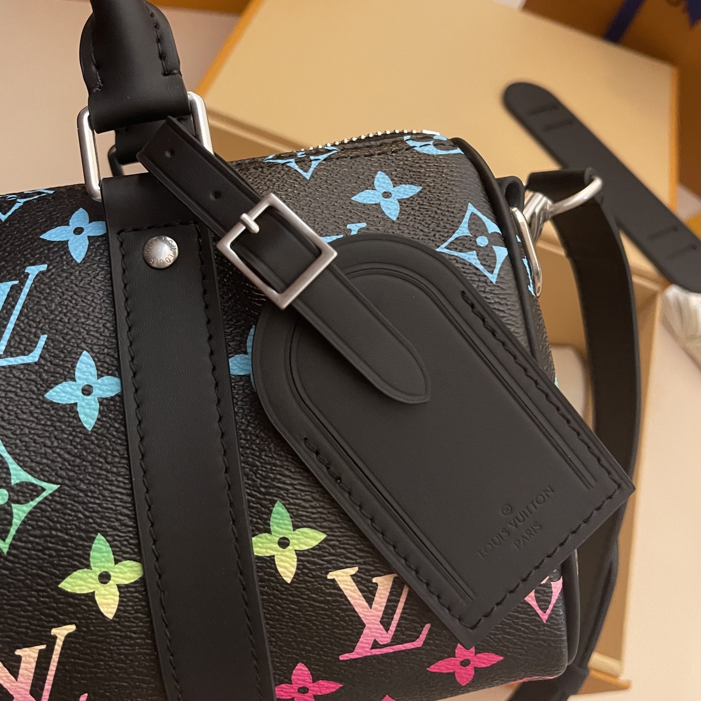 Louis Vuitton Keepall Bandoulière 25 Iridescent Monogram Black Leather Bag 5 i1744639434119 2447 0 3