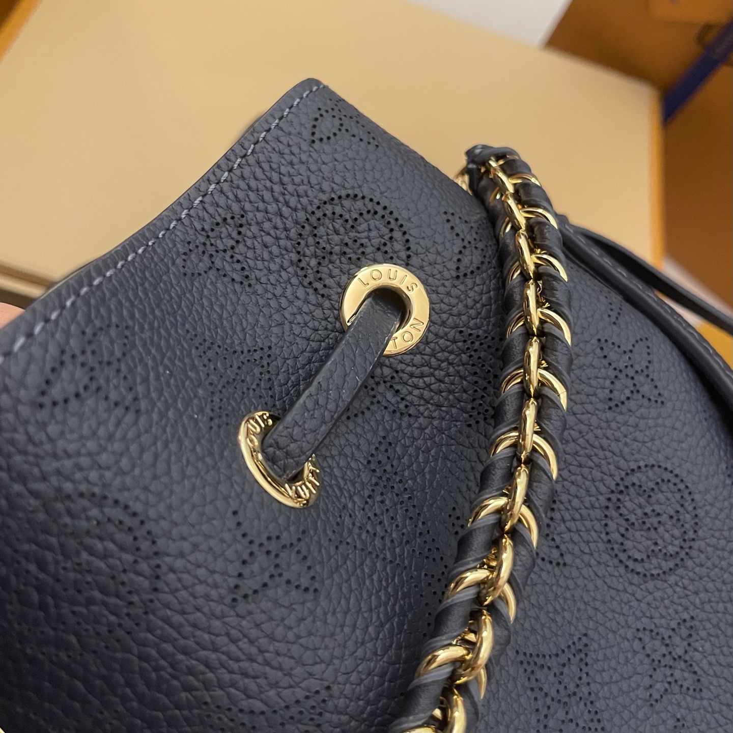 Louis Vuitton Bella Bucket Bag Monogram Leather with Chain Handle,Navy Blue 7 i1745674863280 6614 0 5