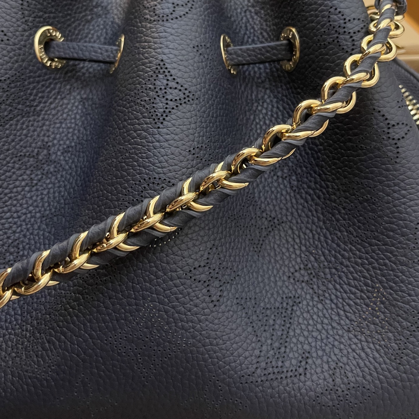Louis Vuitton Bella Bucket Bag Monogram Leather with Chain Handle,Navy Blue 5 i1745674865490 8886 0 3