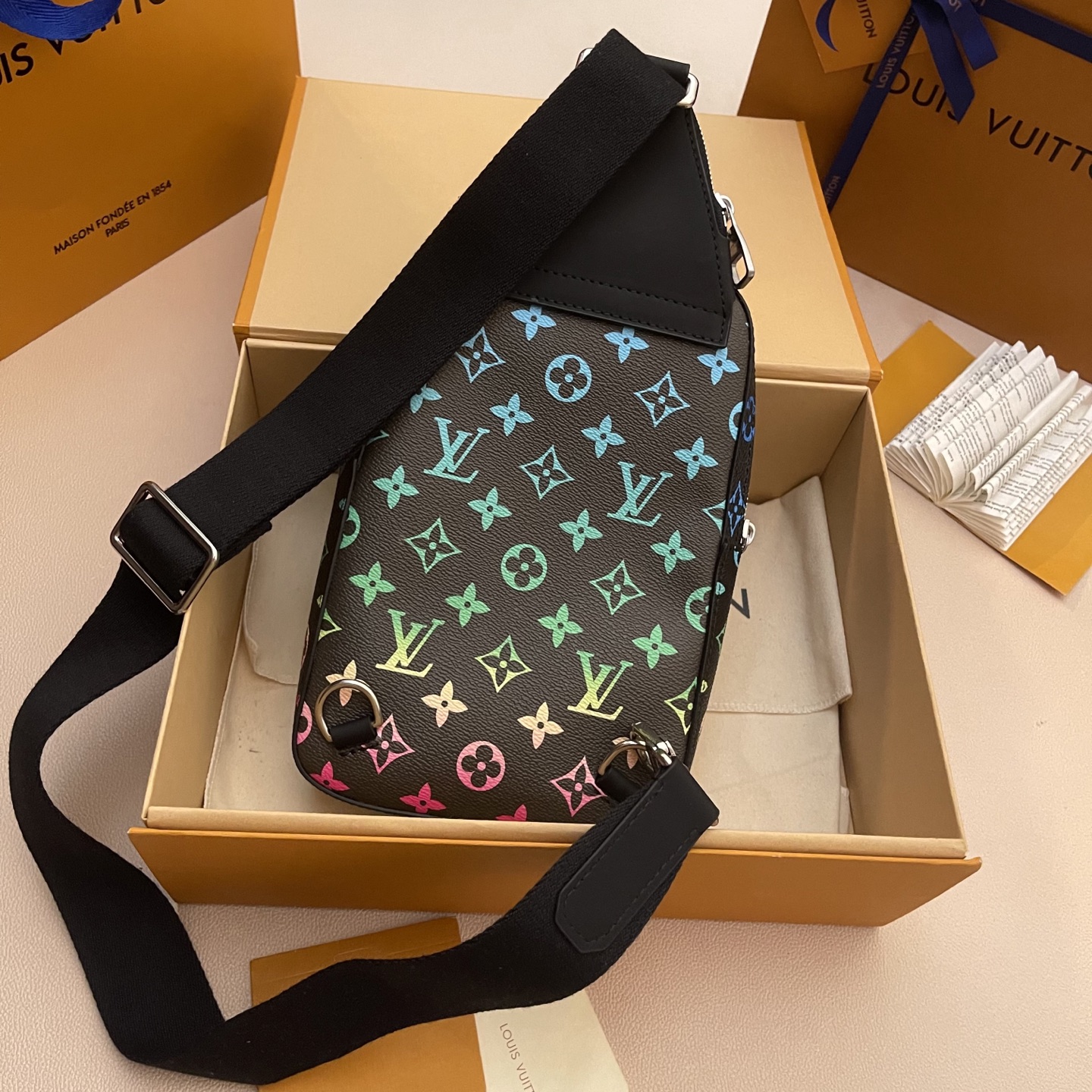 Louis Vuitton Avenue Sling Bag PM Monogram Iridescent, Compact & Stylish 3 i1745675428950 5575 0 1