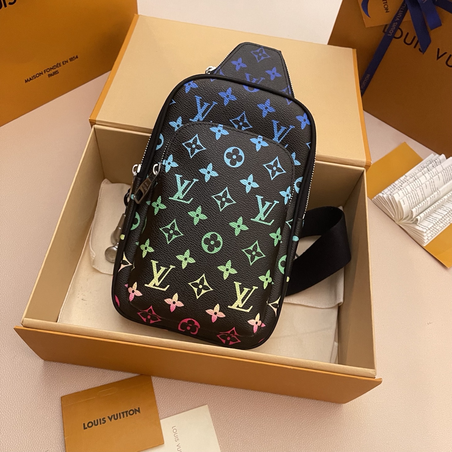 Louis Vuitton Avenue Sling Bag PM Monogram Iridescent, Compact & Stylish 2 i1745675430265 6737 0 0