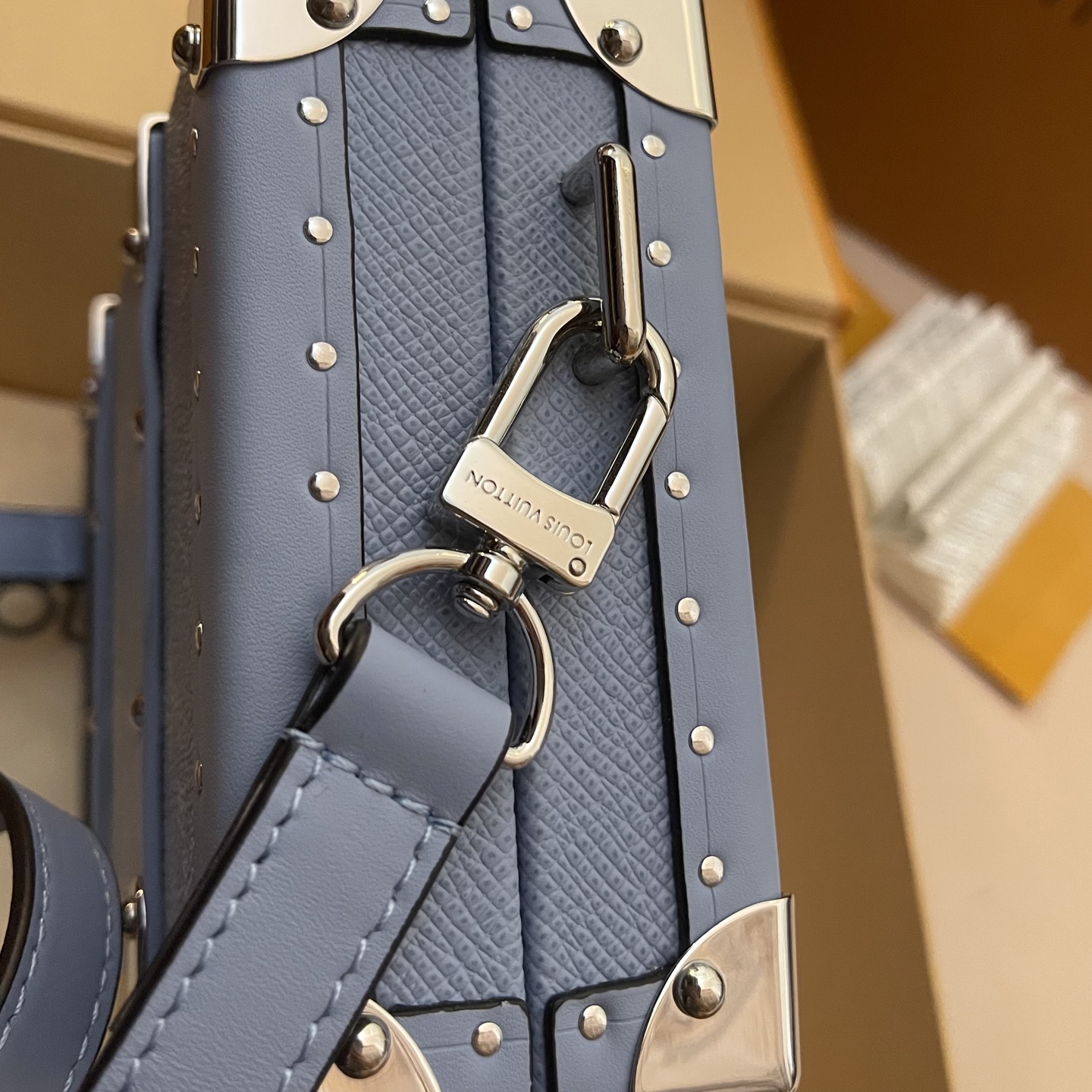 Louis Vuitton Wallet Trunk Taigarama Blue Monogram Canvas Leather Bag 7 i1745676348318 796 0 5