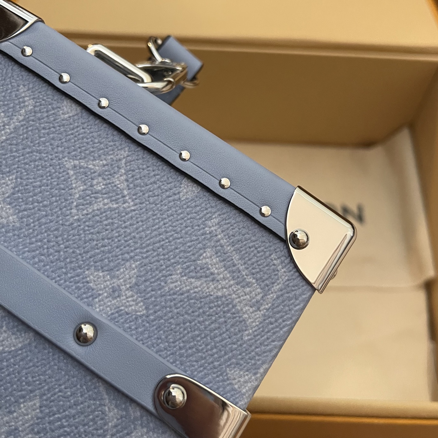 Louis Vuitton Wallet Trunk Taigarama Blue Monogram Canvas Leather Bag 6 i1745676349847 7825 0 4