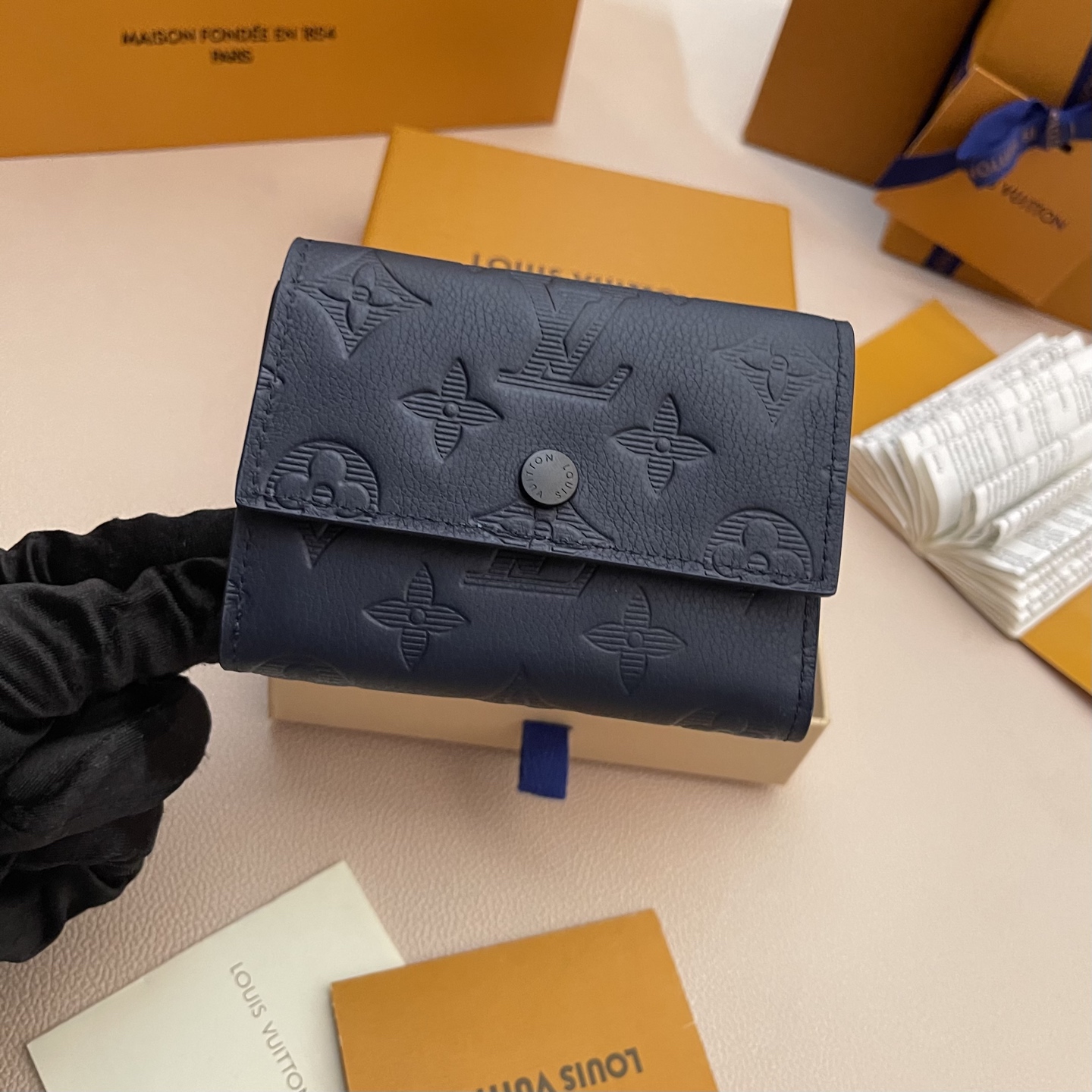 Louis Vuitton Victor Wallet Monogram Shadow Navy Leather - M14793 4 i1746178054385 4840 0 3