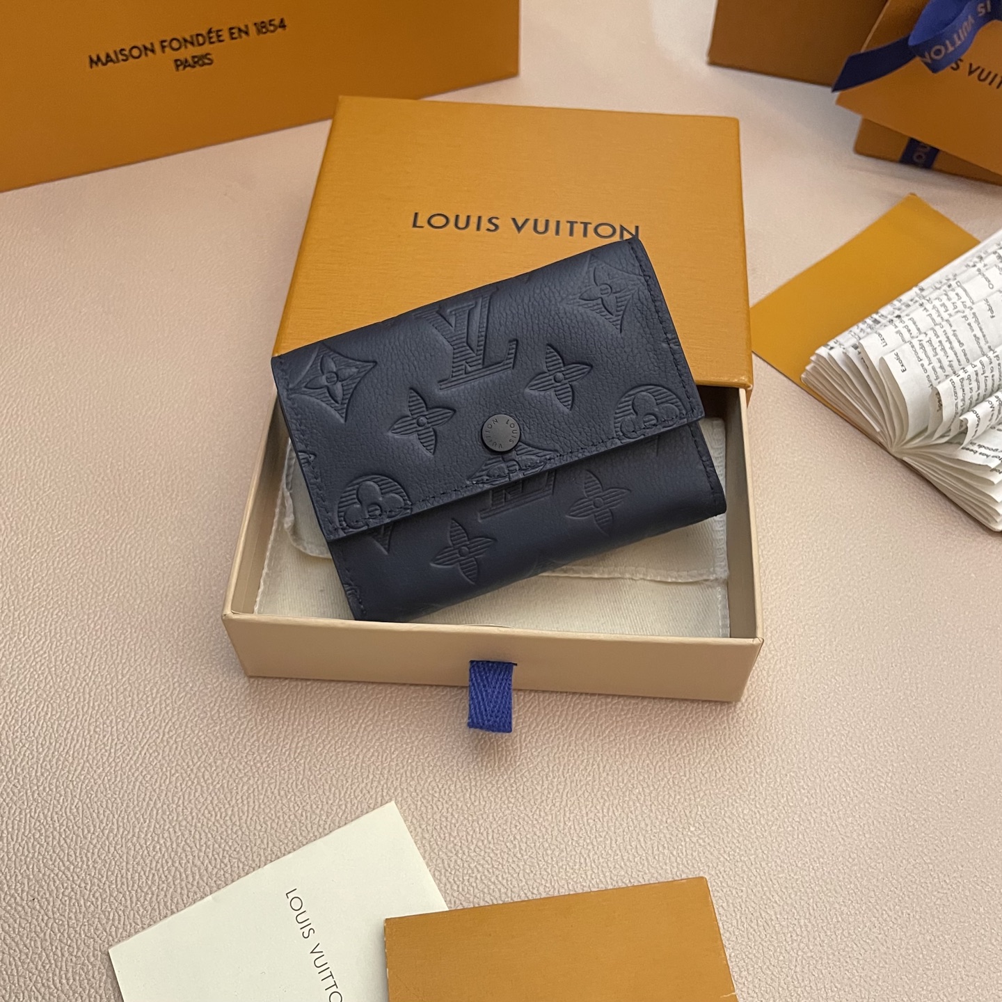 Louis Vuitton Victor Wallet Monogram Shadow Navy Leather - M14793 1 i1746178054408 3917 0 0