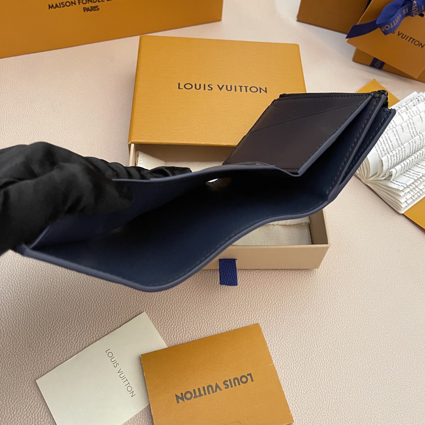 Louis Vuitton Victor Wallet Monogram Shadow Navy Leather - M14793 9 i1746178055965 6984 0 8