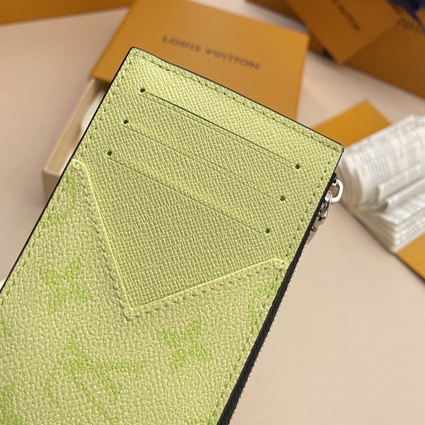 Louis Vuitton Coin Card Holder Yellow Monogram Canvas Thailand Leather 5 i1746711598642 784 0 3
