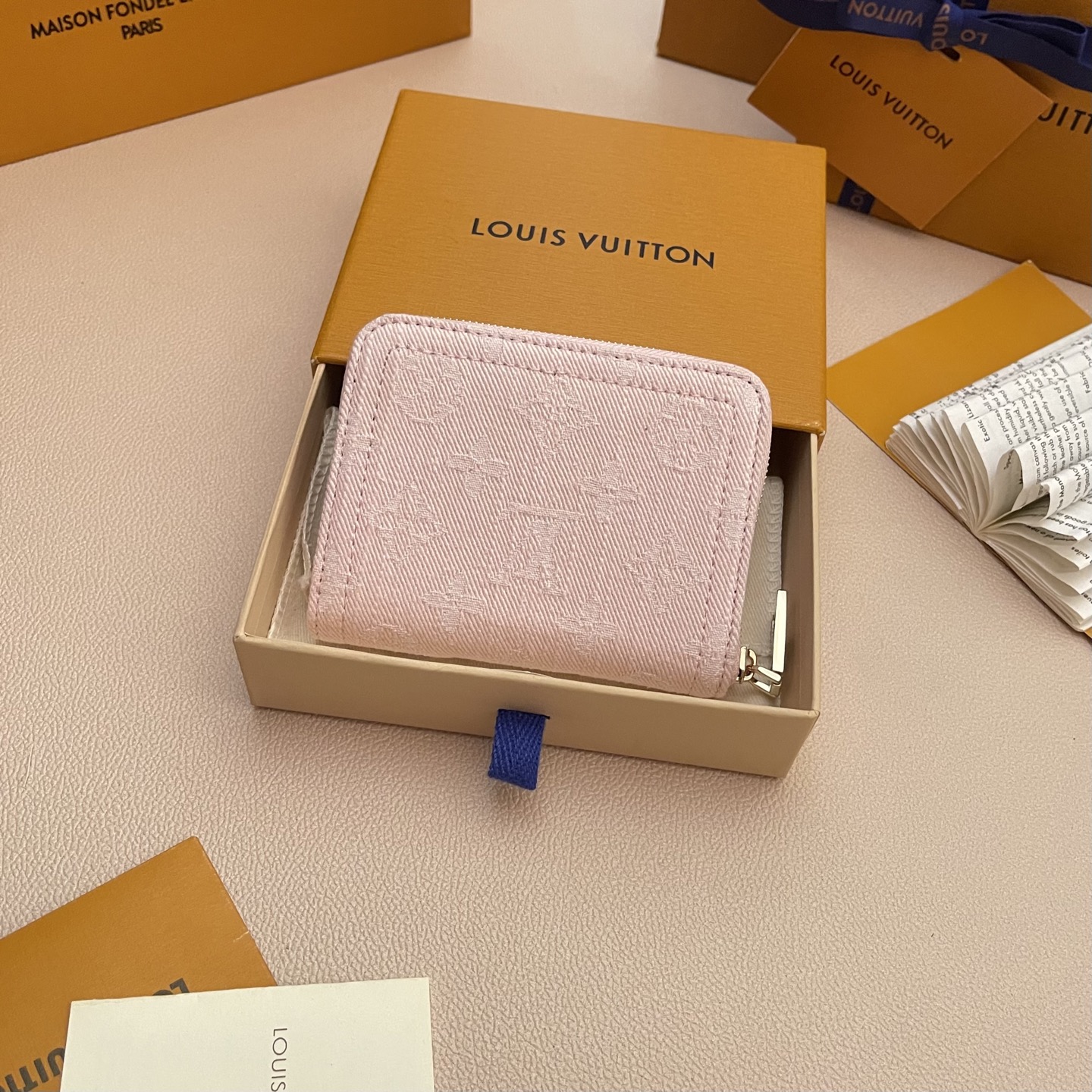 Louis Vuitton Zippy Coin Purse Monogram Denim Pink Leather Wallet 3 i1747044898297 1314 0 1