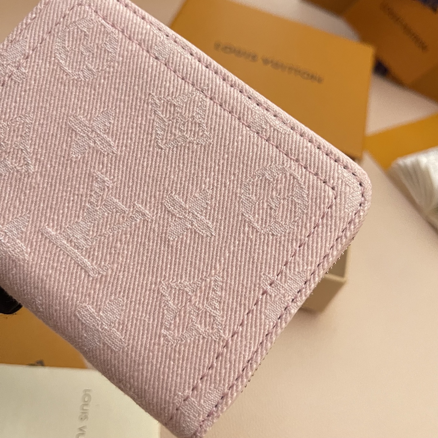 Louis Vuitton Zippy Coin Purse Monogram Denim Pink Leather Wallet 7 i1747044898365 9149 0 7