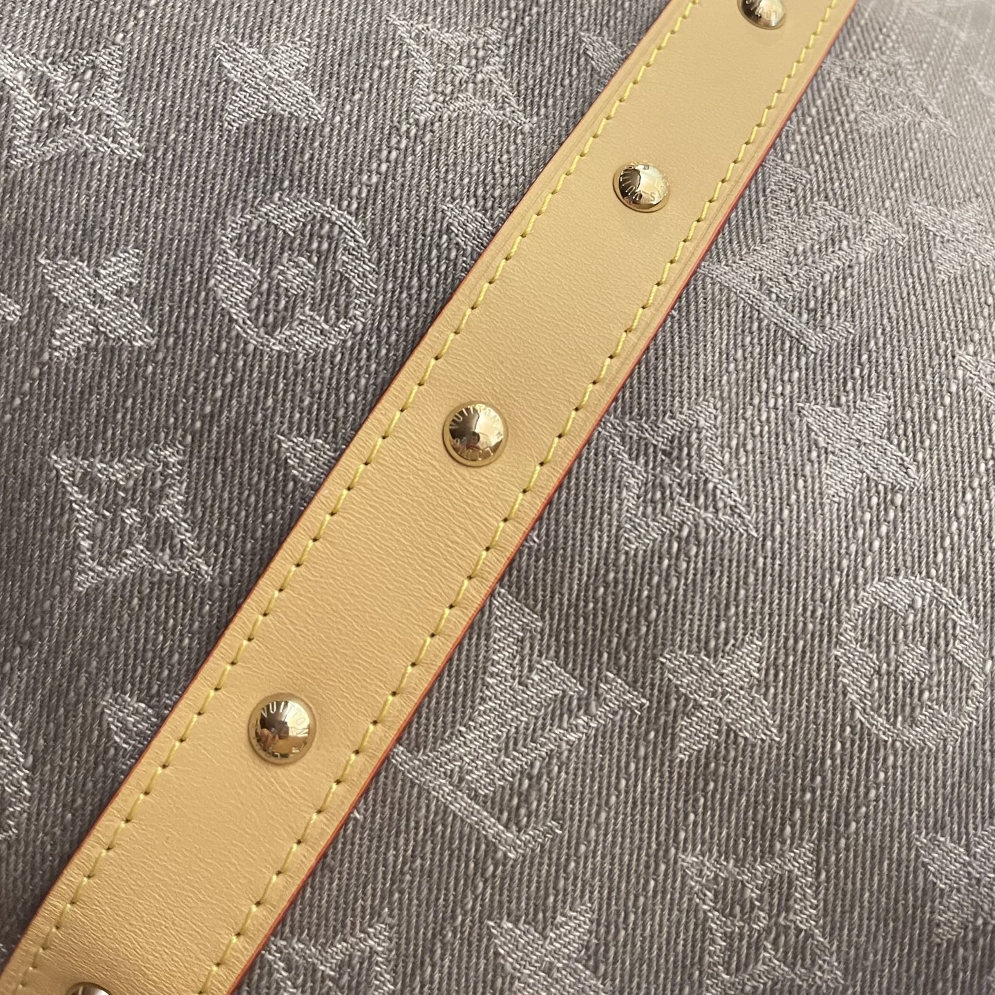 Louis Vuitton Keepall Bandouliere 45 Monogram Denim Travel Bag, Gray 6 i1747144383896 2758 0 5
