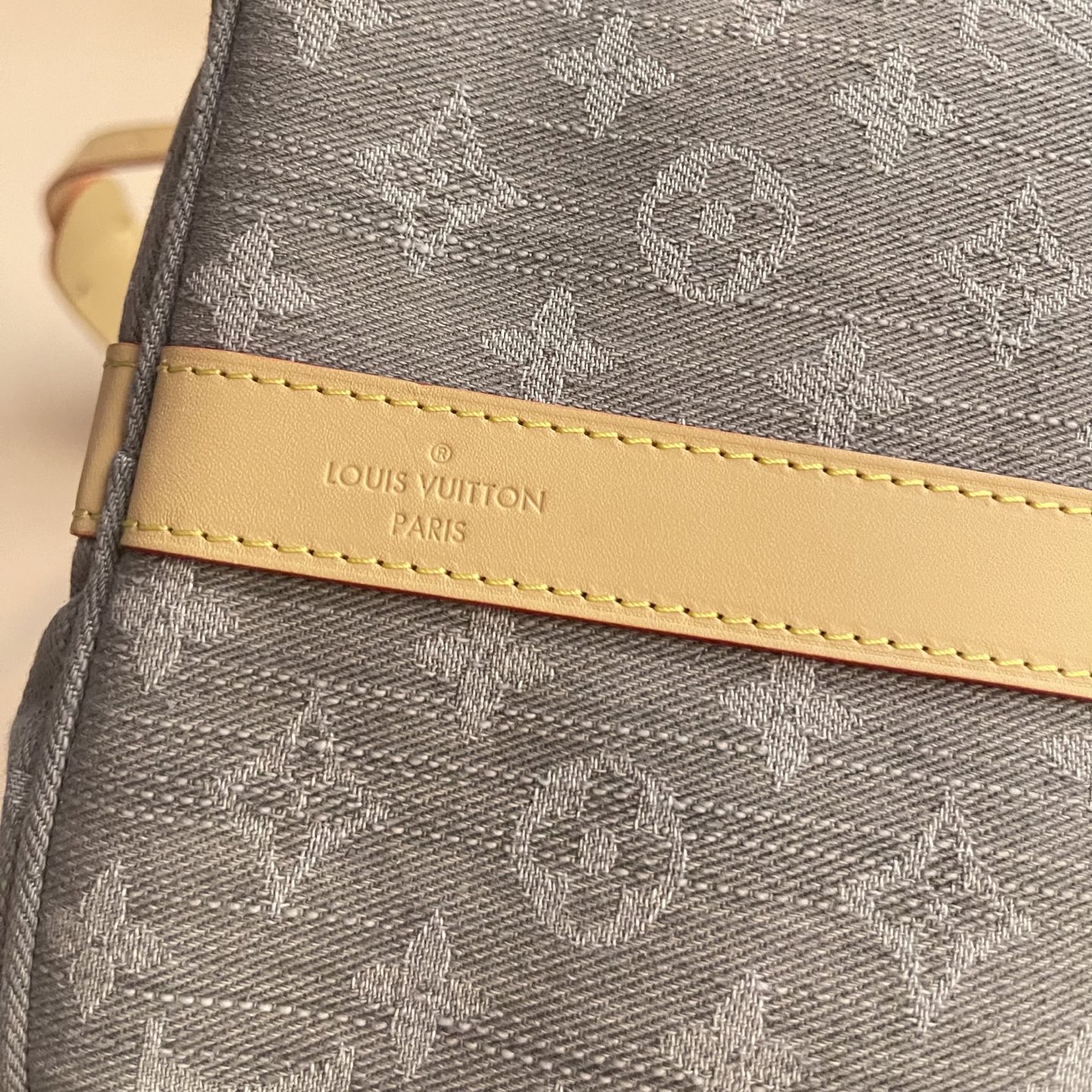 Louis Vuitton Keepall Bandouliere 45 Monogram Denim Travel Bag, Gray 12 i1747144385049 7600 0 11