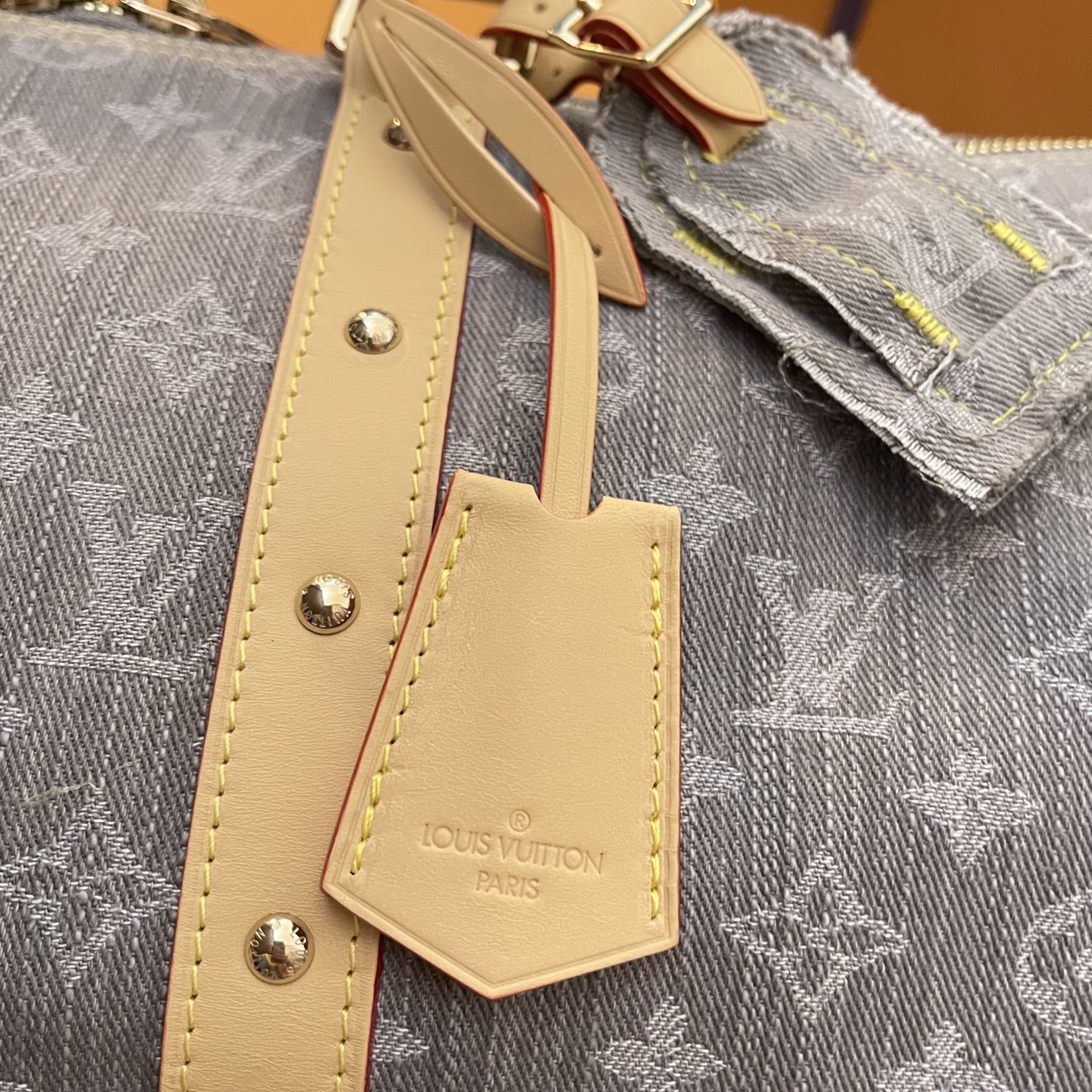 Louis Vuitton Keepall Bandouliere 45 Monogram Denim Travel Bag, Gray 3 i1747144385110 2786 0 2