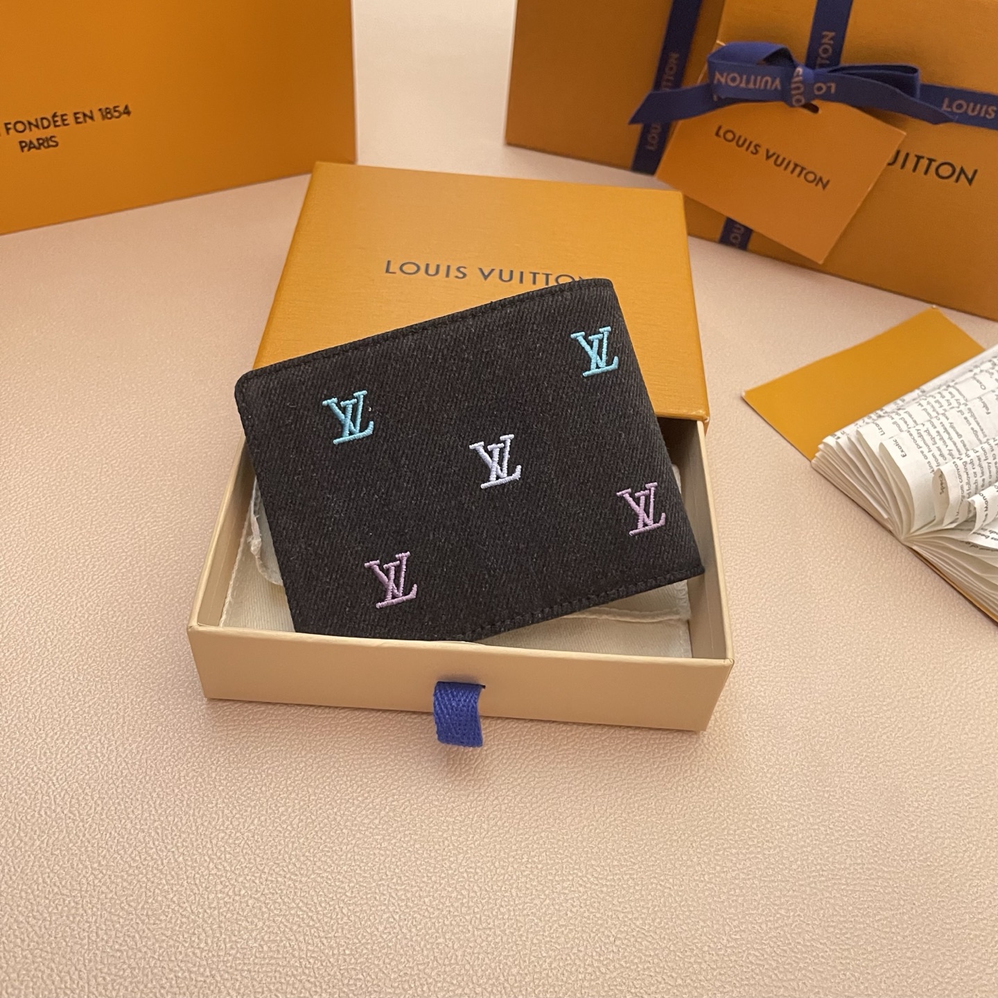 Louis Vuitton Multiple Wallet Blason Denim,Embroidered Colorful Letter 3 i1747751611151 5963 0 1