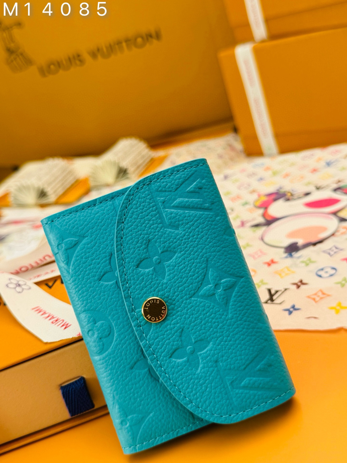 Louis Vuitton Rosalie Coin Purse, Blue Leather Wallet With Button Closure 7 i1748333781754 9406 0 1