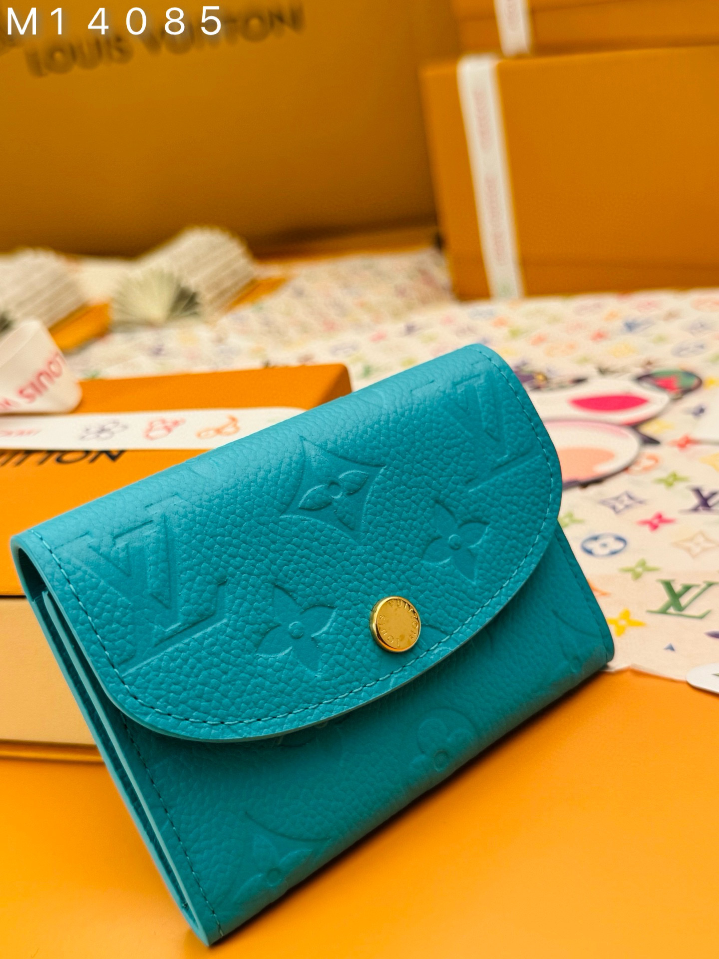Louis Vuitton Rosalie Coin Purse, Blue Leather Wallet With Button Closure 6 i1748333782177 1638 0 2