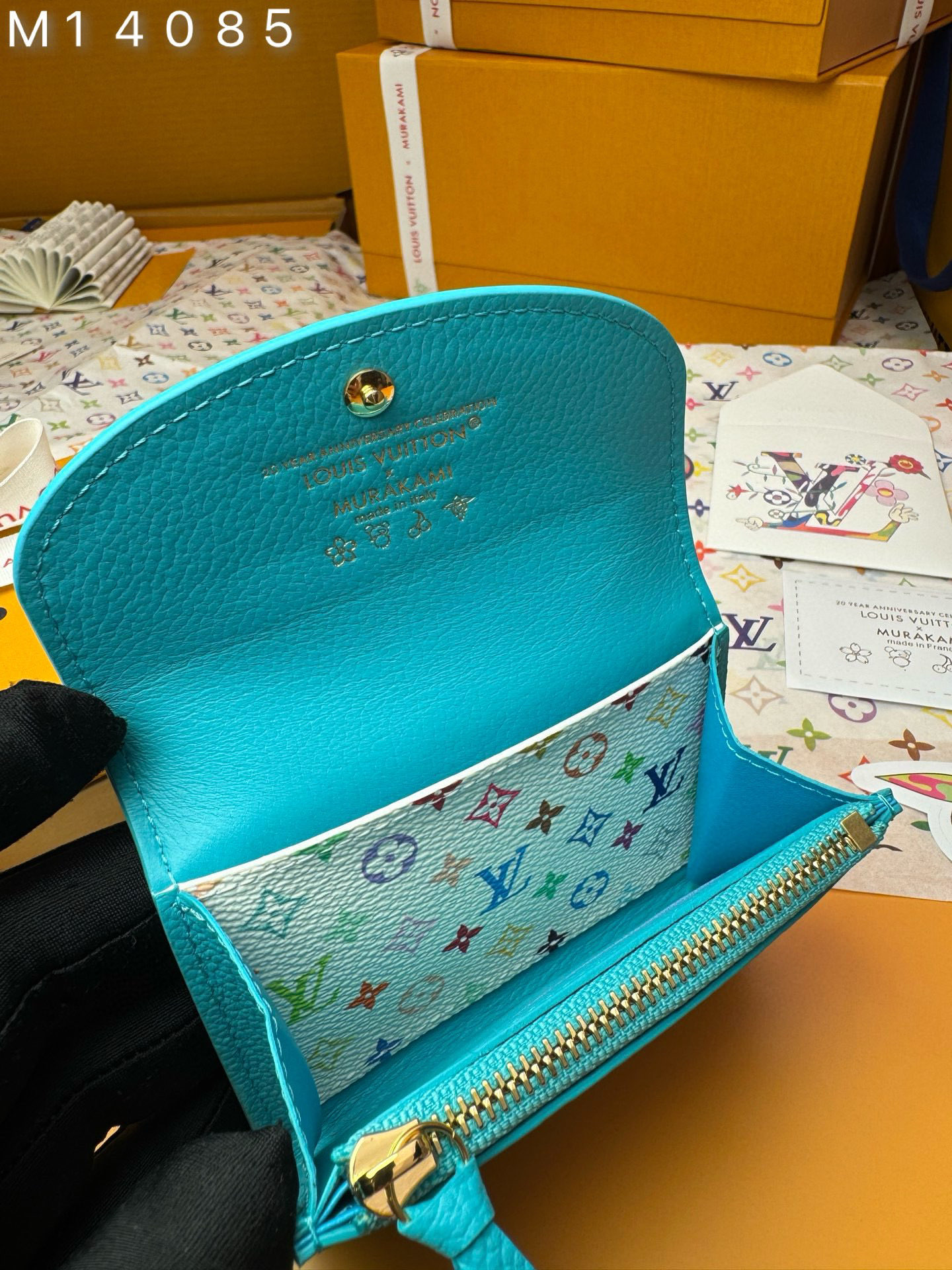 Louis Vuitton Rosalie Coin Purse, Blue Leather Wallet With Button Closure 8 i1748333782564 208 0 6