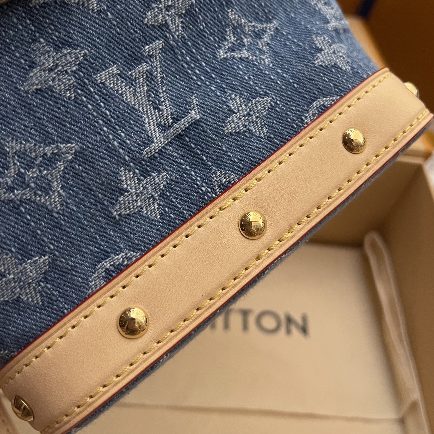 Louis Vuitton Nano Noé Denim Backpack, Monogram Accents & Gold Chain Detail 5 i1748354699056 1744 0 4