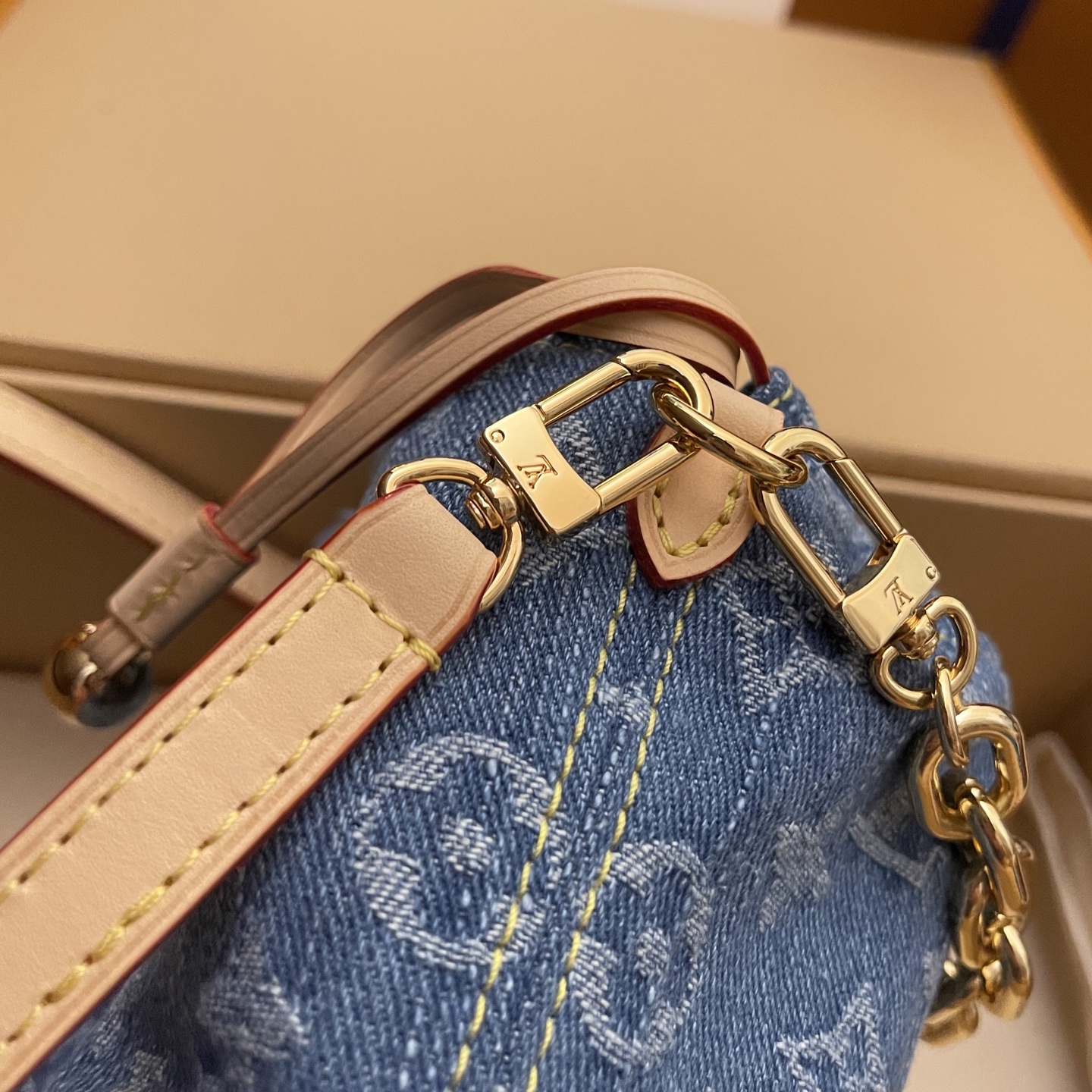 Louis Vuitton Nano Noé Denim Backpack, Monogram Accents & Gold Chain Detail 6 i1748354700732 9899 0 5