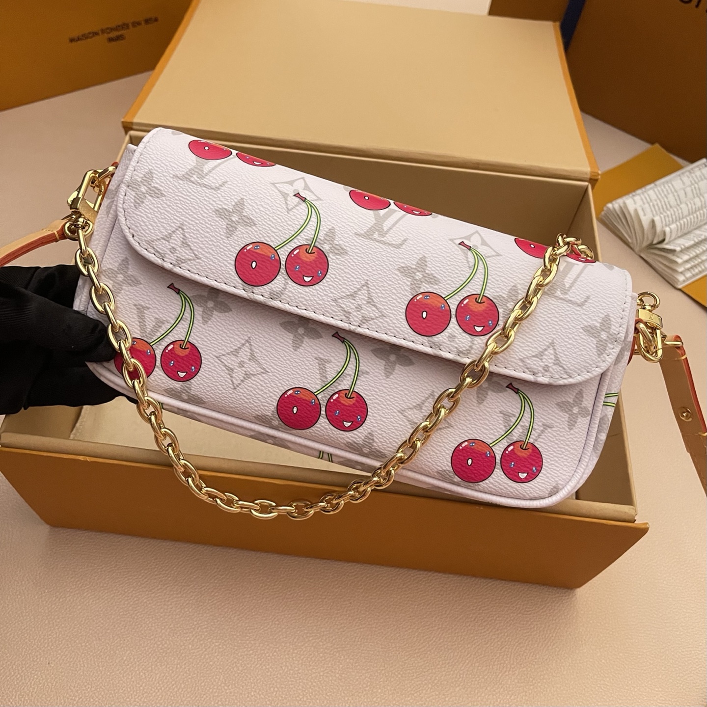 Louis Vuitton Wallet On Chain Ivy Murakami Cherry Monogram Canvas Bag 3 i1748441899211 7124 0 2