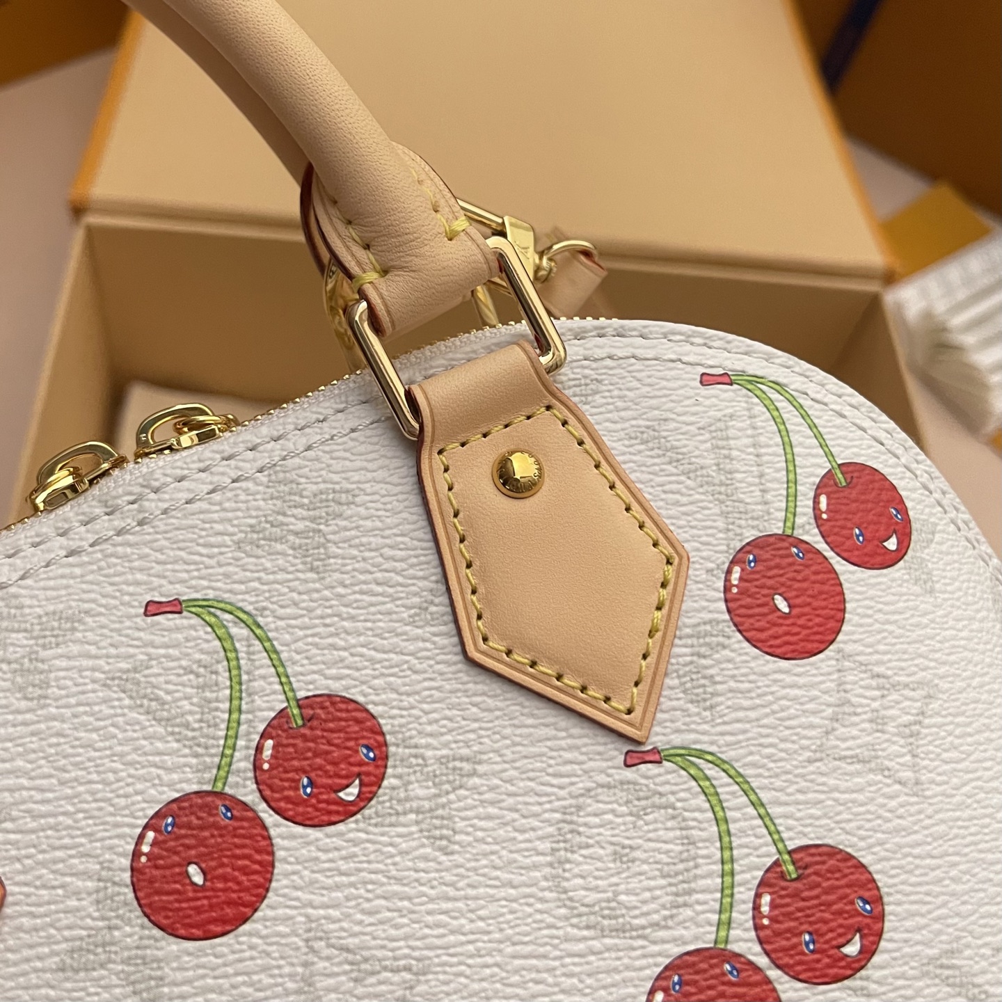 LV x Takashi Murakami Alma BB Cherry Monogram Canvas Satchel Bag 5 i1748530338354 8101 0 4