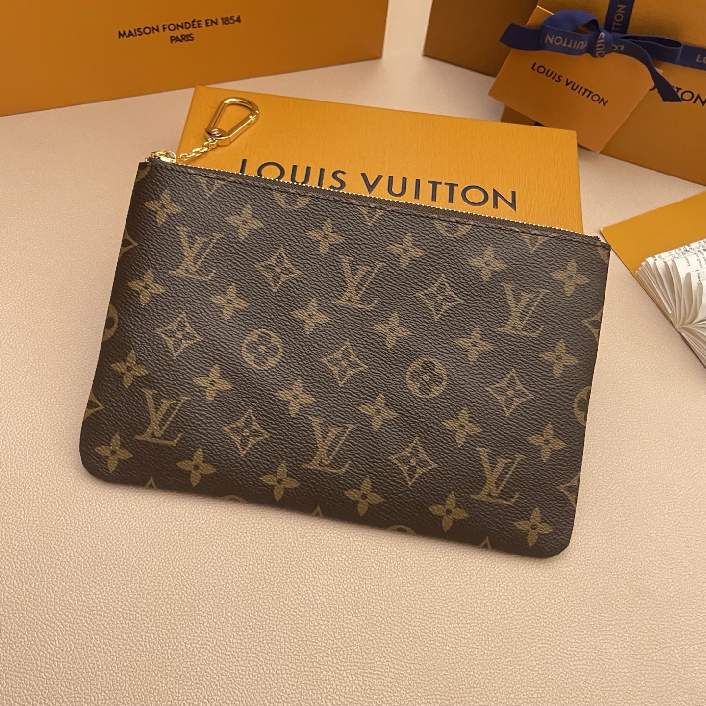 Louis Vuitton Monogram Canvas Pochette Clés Key Pouch Wallet 2 i1748708797489 126 0 0