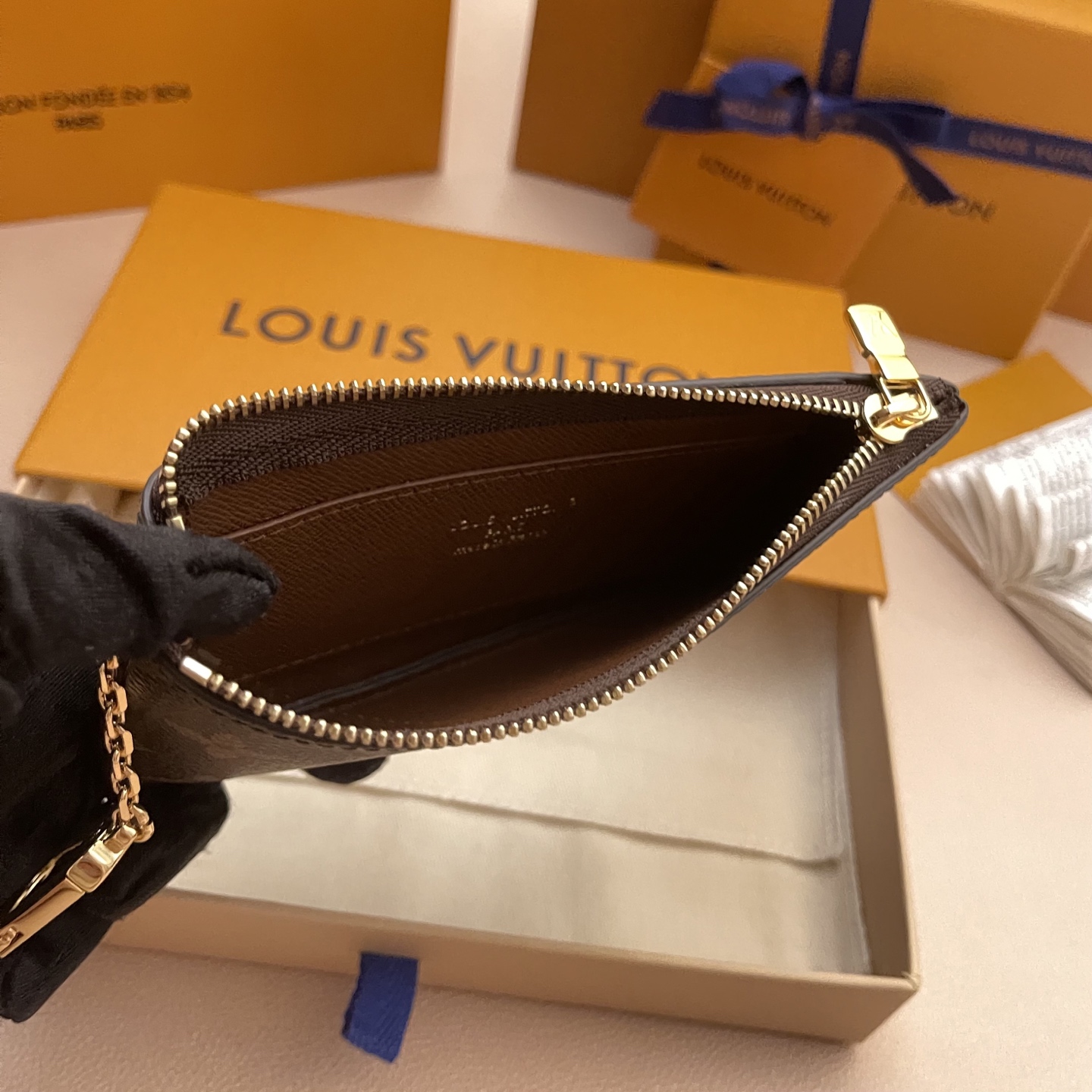 Louis Vuitton Pochette Clés Monogram Canvas Key Pouch Wallet,Brown, 12 x 7 x 1.5 cm 6 i1748708830834 3855 0 5