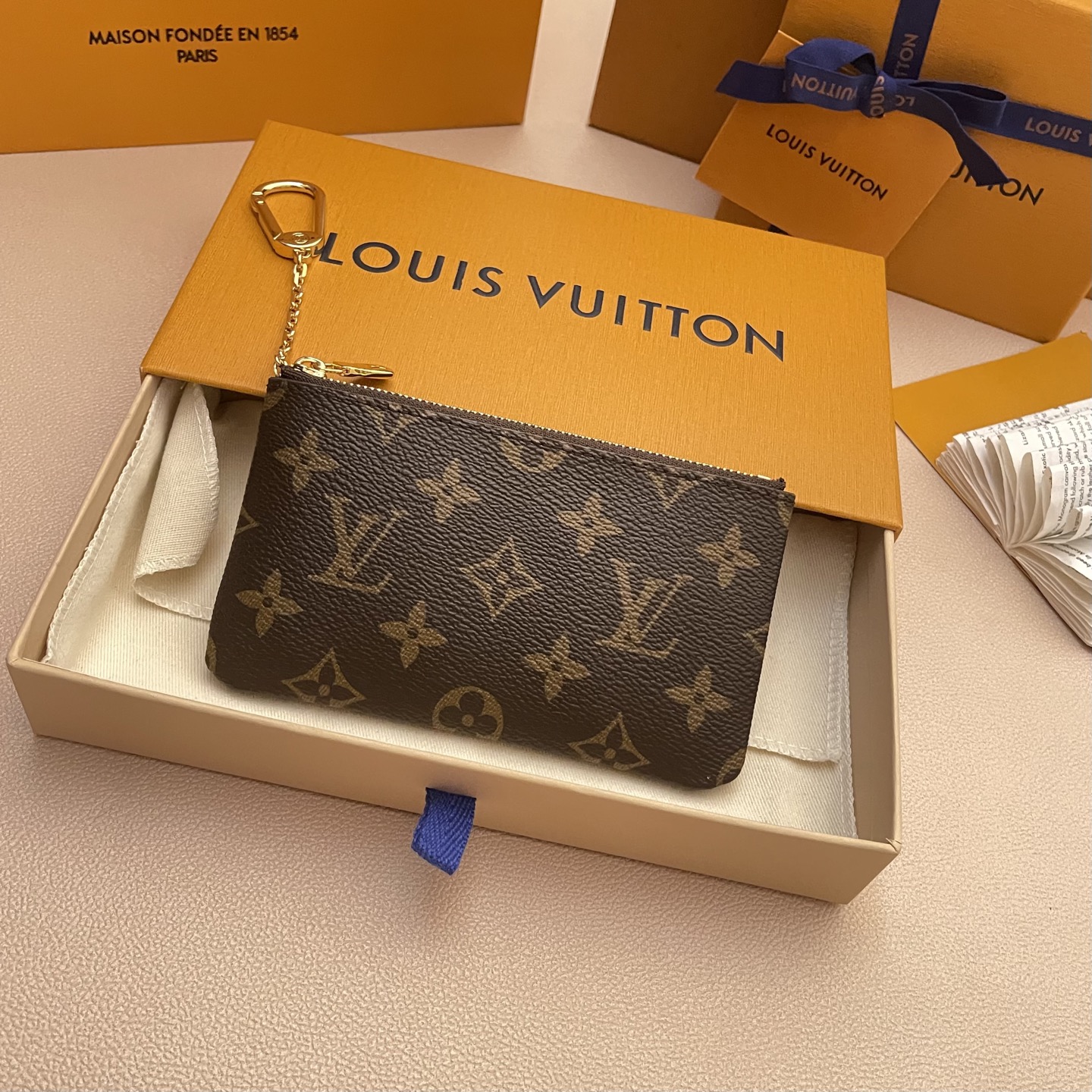 Louis Vuitton Pochette Clés Monogram Canvas Key Pouch Wallet,Brown, 12 x 7 x 1.5 cm 1 i1748708833593 5613 0 0