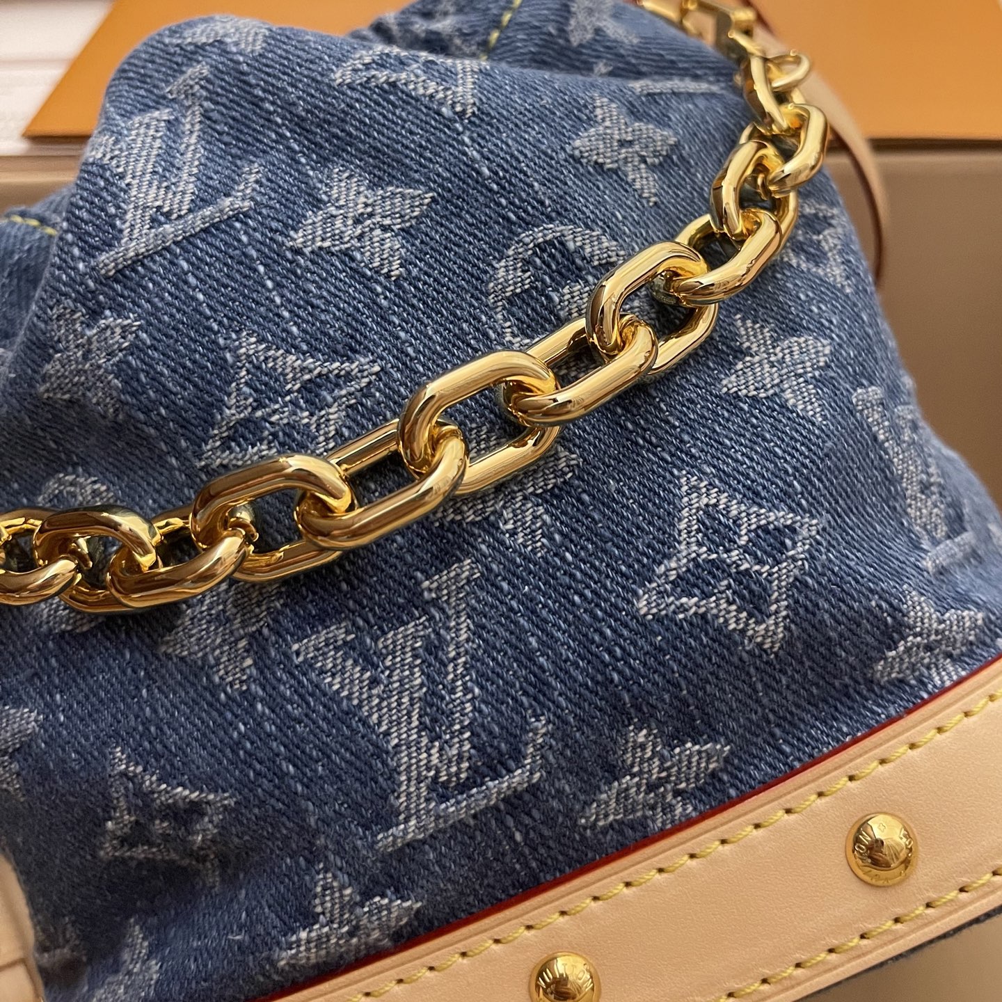 Louis Vuitton Nano Noé Chain Bucket Bag - Denim Monogram, Luxury Design 5 i1749218648851 196 0 3