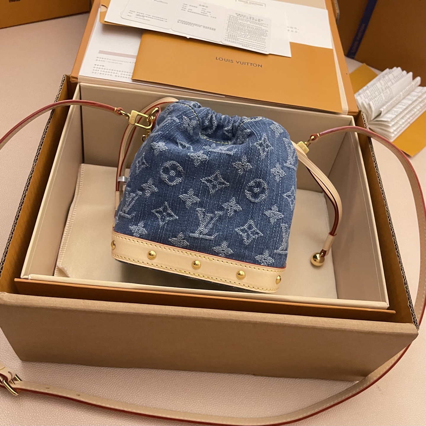 Louis Vuitton Nano Noé Chain Bucket Bag - Denim Monogram, Luxury Design 3 i1749218648851 5862 0 1