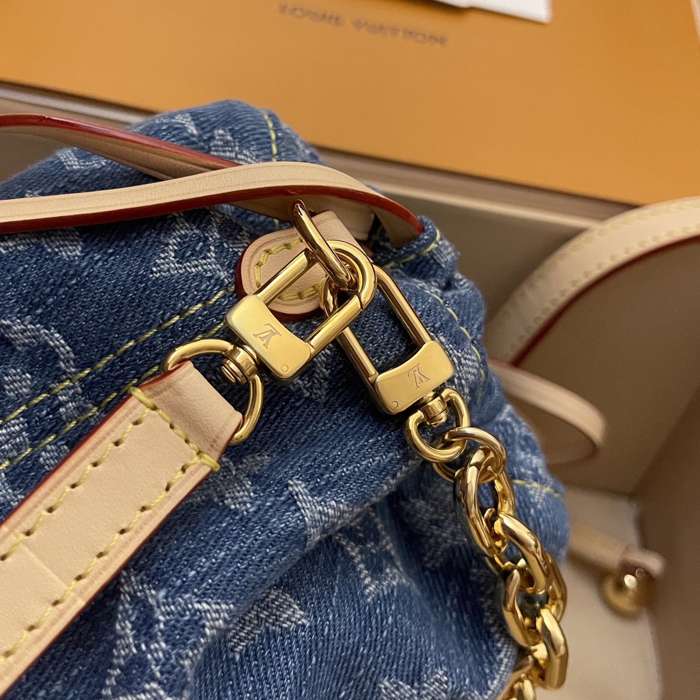 Louis Vuitton Nano Noé Chain Bucket Bag - Denim Monogram, Luxury Design 8 i1749218650644 3600 0 5