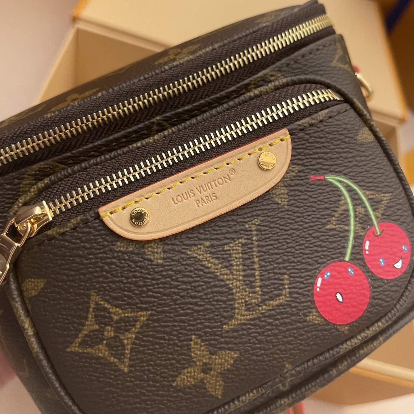 LV x Murakami Takashi Mini Bumbag: Lively Cherry Theme Waist Bag, 17 x 12 x 9.5 cm 3 i1749559643500 7157 0 2