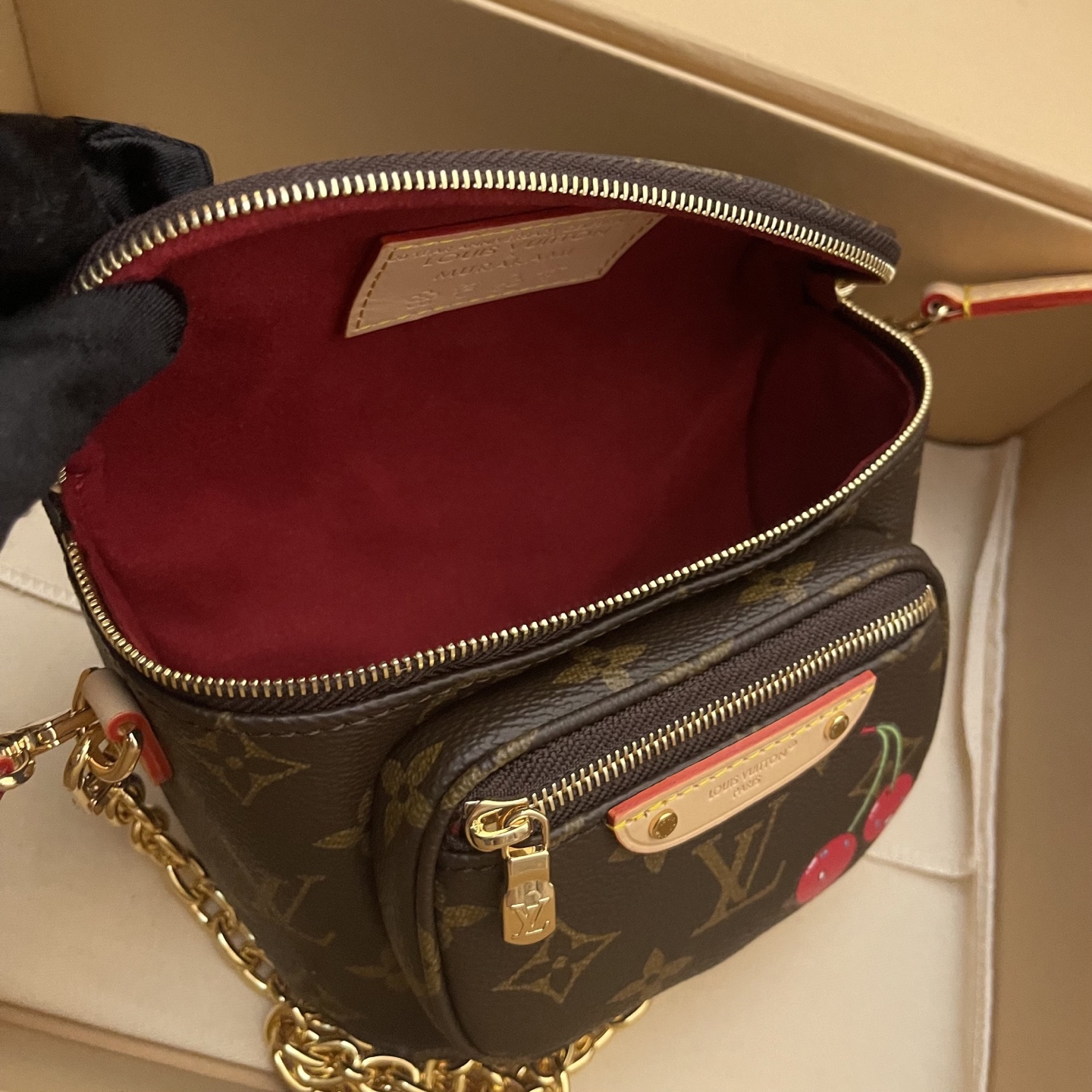 LV x Murakami Takashi Mini Bumbag: Lively Cherry Theme Waist Bag, 17 x 12 x 9.5 cm 7 i1749559644648 5411 0 6