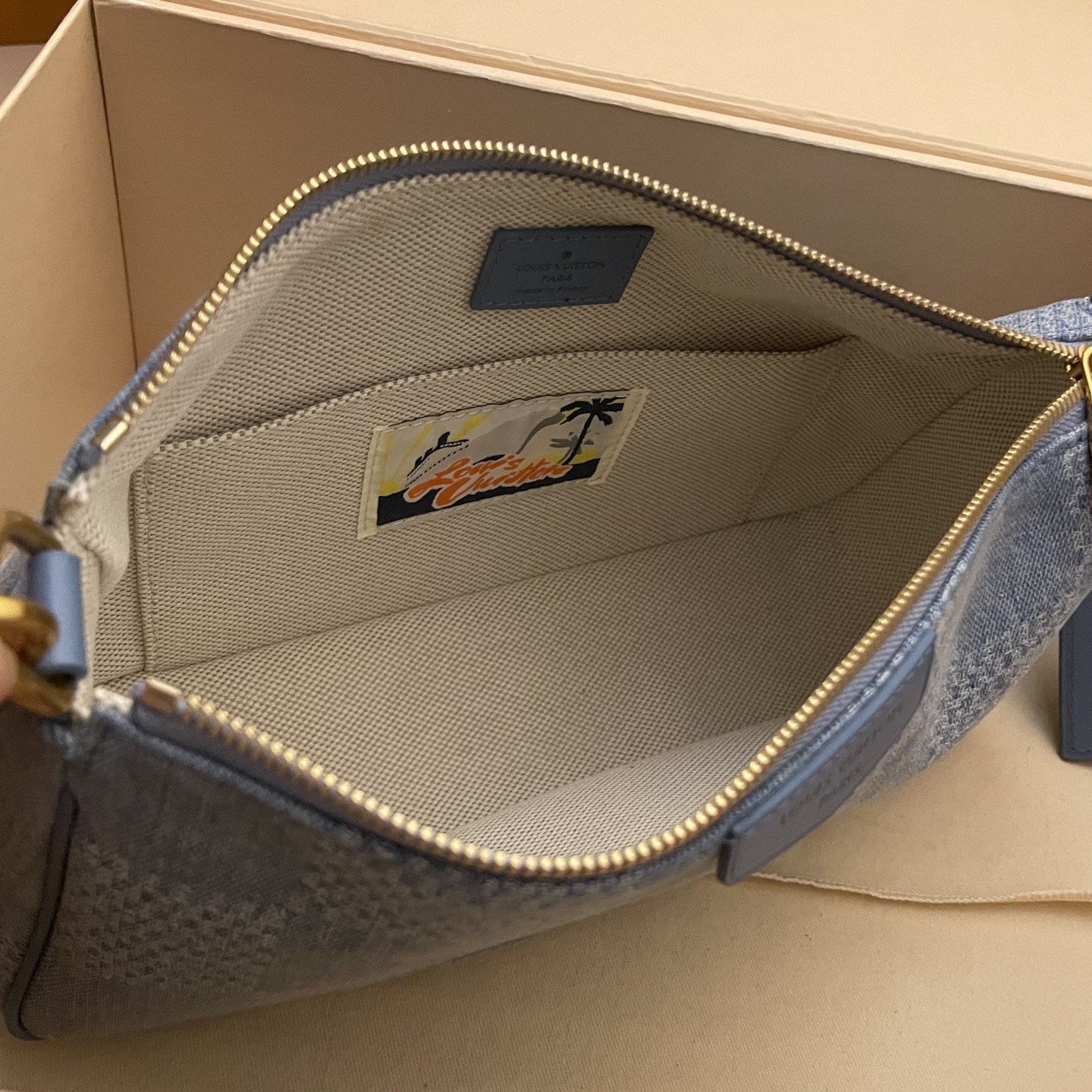 Louis Vuitton Pochette Accessoires XL Denim 3D Cotton Canvas Handbag 8 i1752330519701 969 0 7