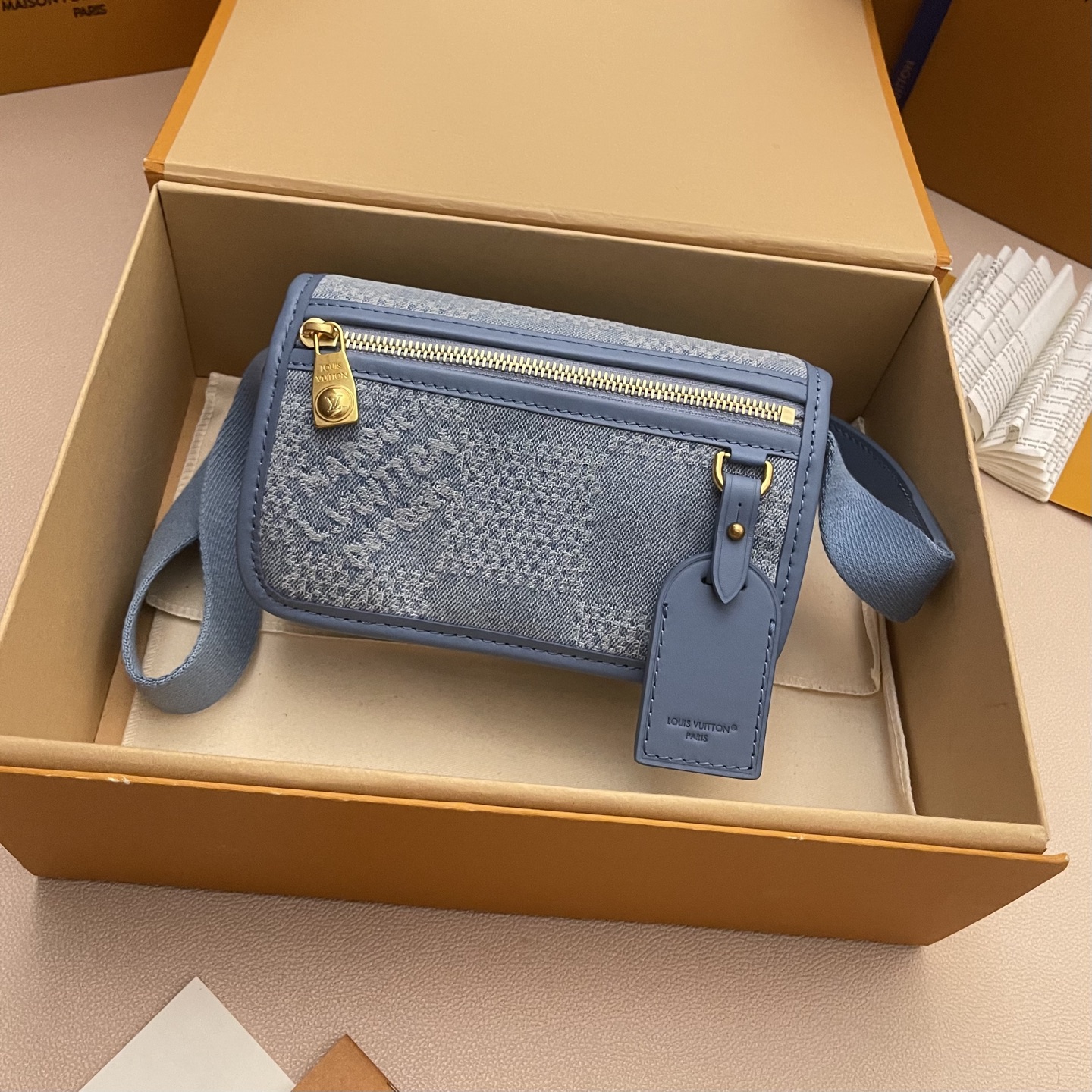Louis Vuitton Bosphore Mini Camera Bag Damier Denim 3D Cotton Canvas Blue 1 i1752330755233 6516 0 0