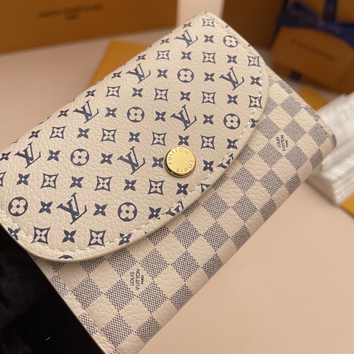 Louis Vuitton Rosalie Coin Purse Damier Azur Wallet, Compact & Stylish 5 i1752331510244 2159 0 3