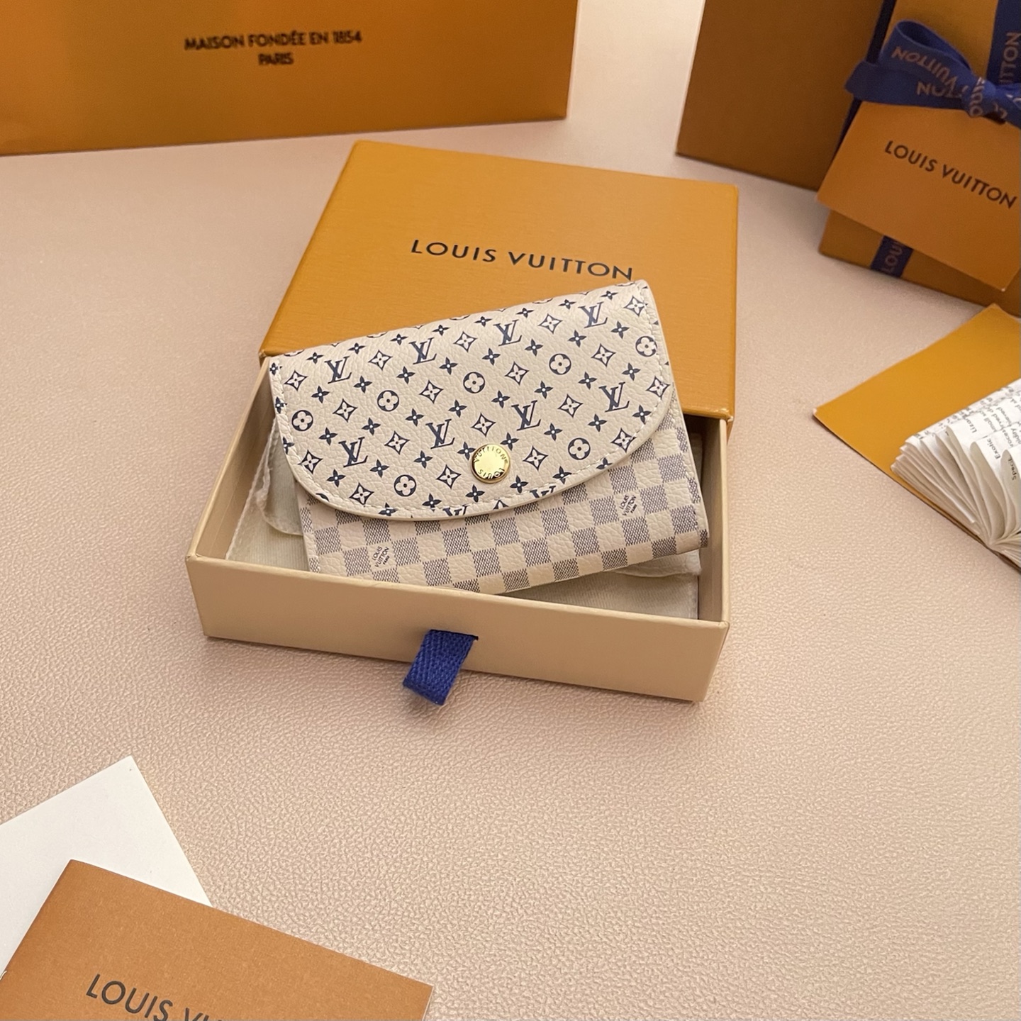 Louis Vuitton Rosalie Coin Purse Damier Azur Wallet, Compact & Stylish 2 i1752331510712 693 0 0