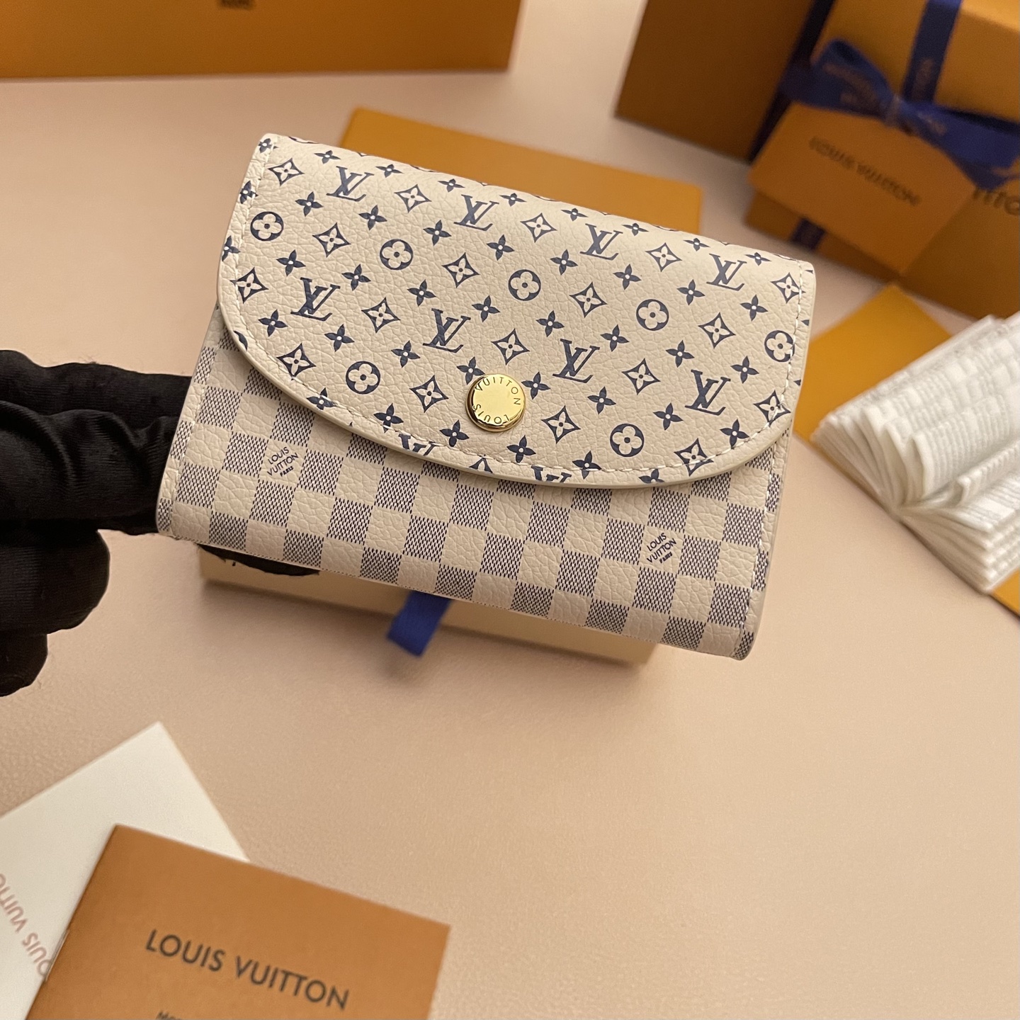 Louis Vuitton Rosalie Coin Purse Damier Azur Wallet, Compact & Stylish 4 i1752331512605 2966 0 2