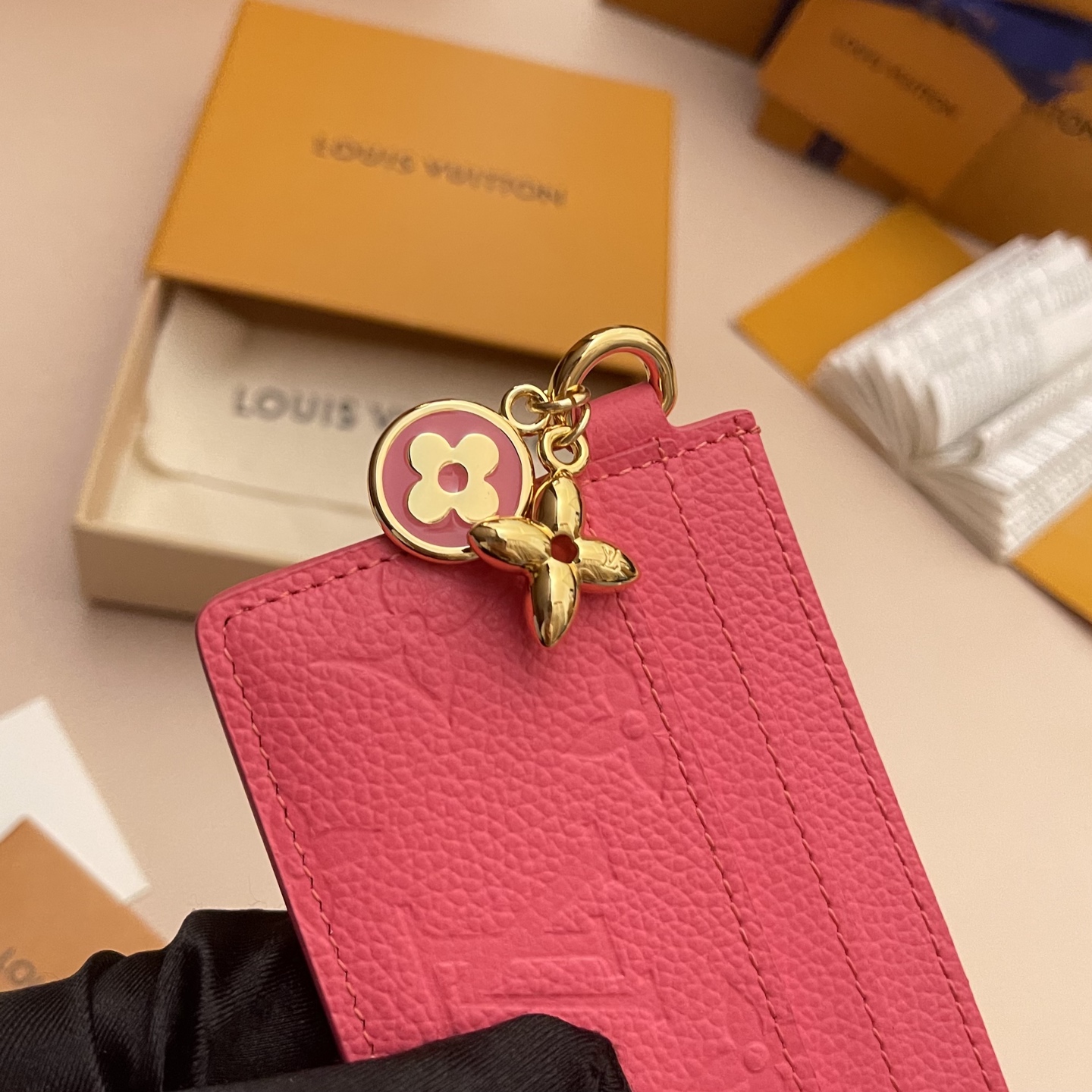 Louis Vuitton Charms Card Holder in Pink Monogram Empreinte Leather 4 i1752332139637 3134 0 2