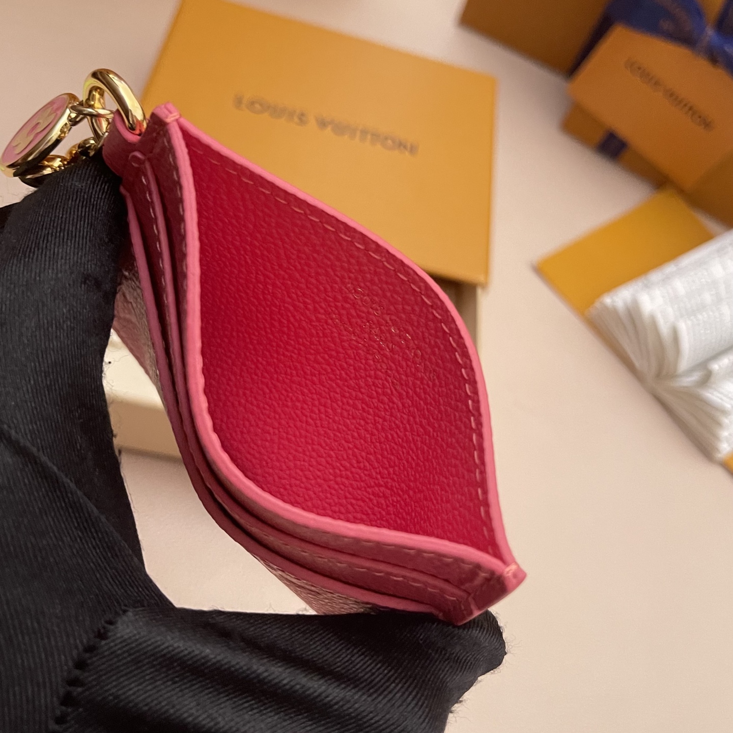 Louis Vuitton Charms Card Holder in Pink Monogram Empreinte Leather 6 i1752332140884 9203 0 4