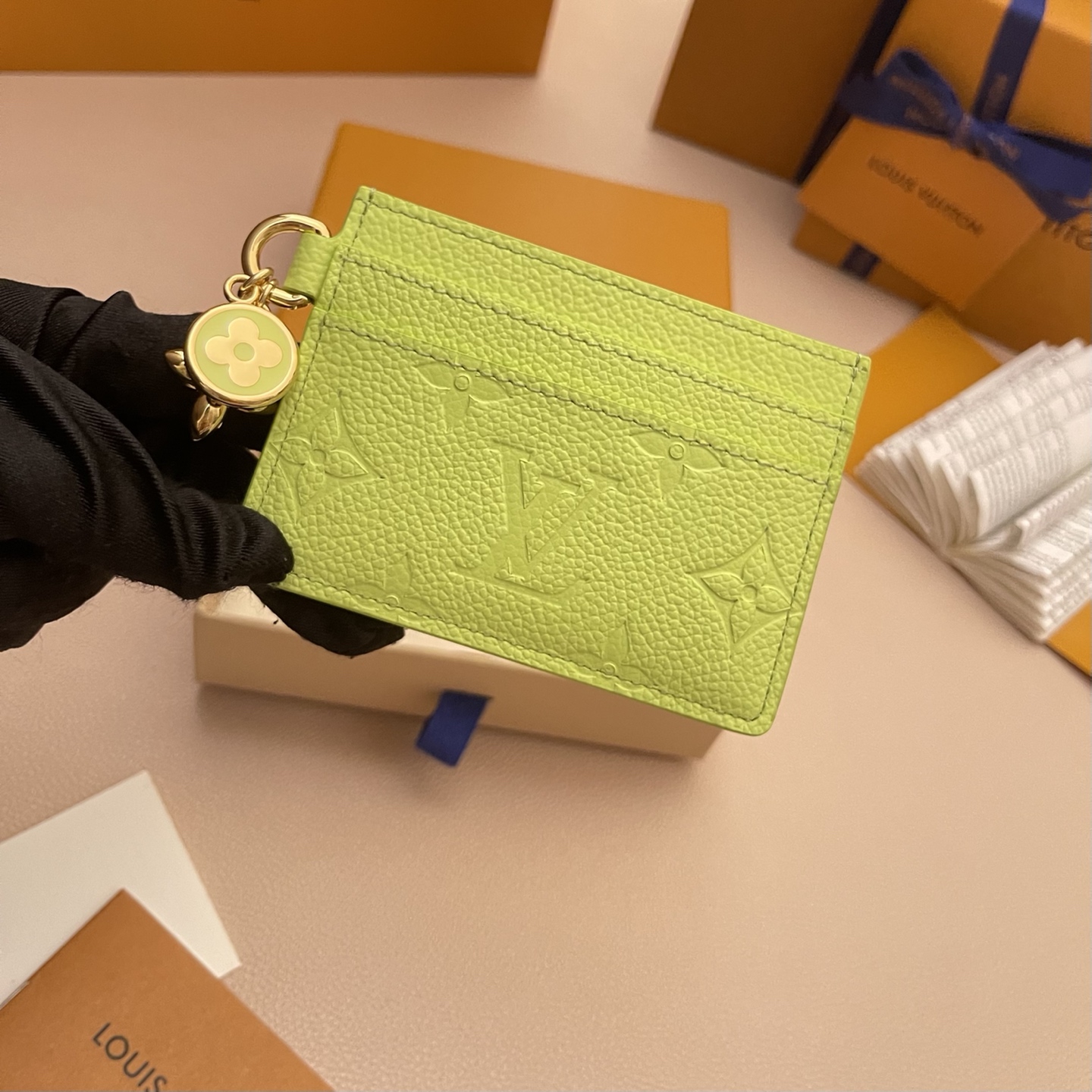 Louis Vuitton Charms Card Holder Ski Collection Monogram Empreinte Leather Green 4 i1752332330091 2677 0 2