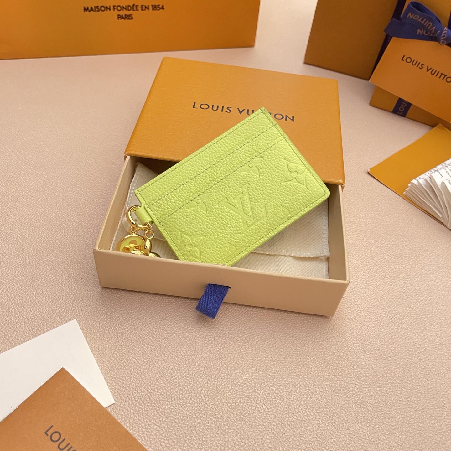 Louis Vuitton Charms Card Holder Ski Collection Monogram Empreinte Leather Green 2 i1752332331586 1024 0 0