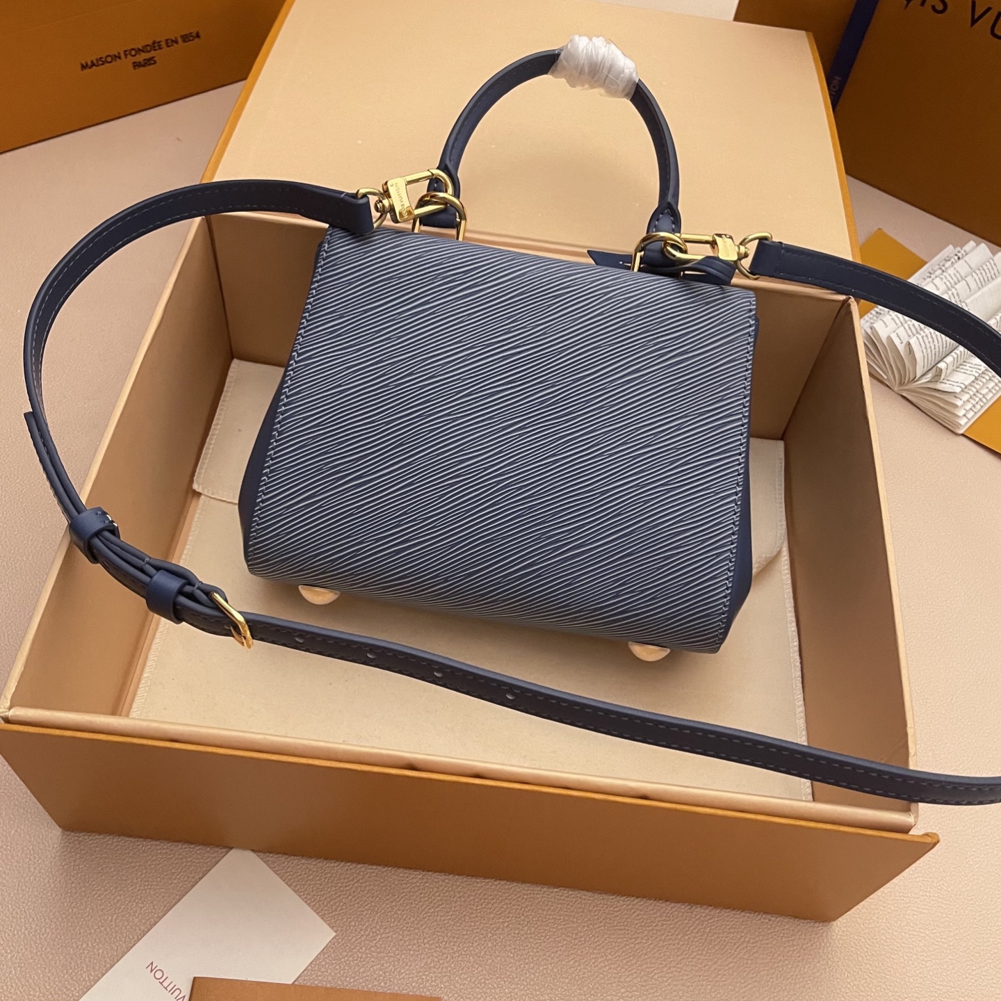 Louis Vuitton Cluny Mini Handbag in Epi Leather, Denim Inspired 2 i1752414726218 2343 0 1