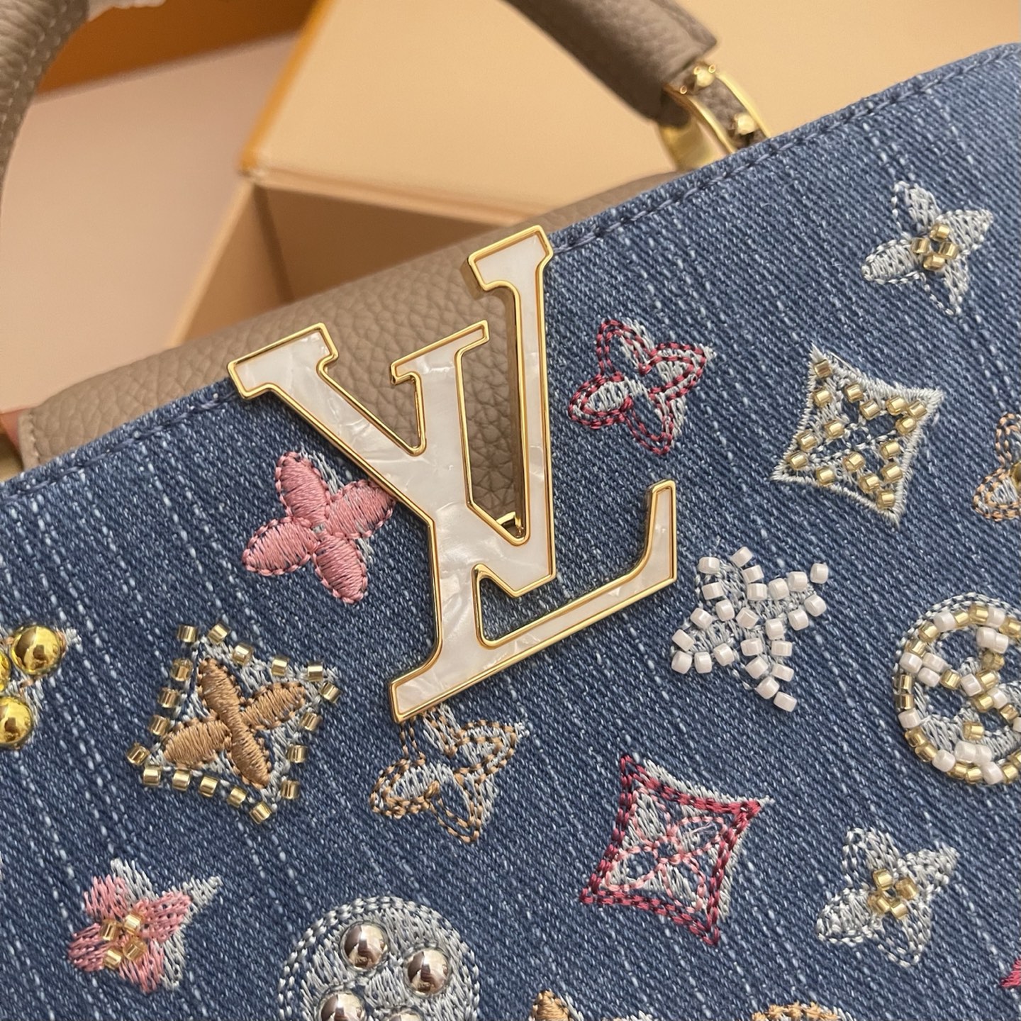 Louis Vuitton Capucines Denim Embroidered Top Handle Bag, Mini Size 4 i1752498705563 8157 0 2