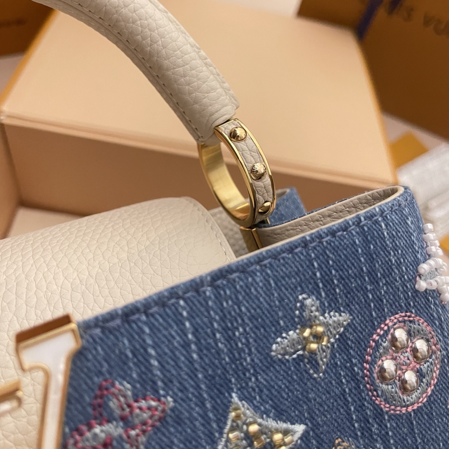 Louis Vuitton Capucines Denim Embroidered Beaded Mini Handbag, 21 x 13.6 x 8 cm 6 i1752498913002 2552 0 5